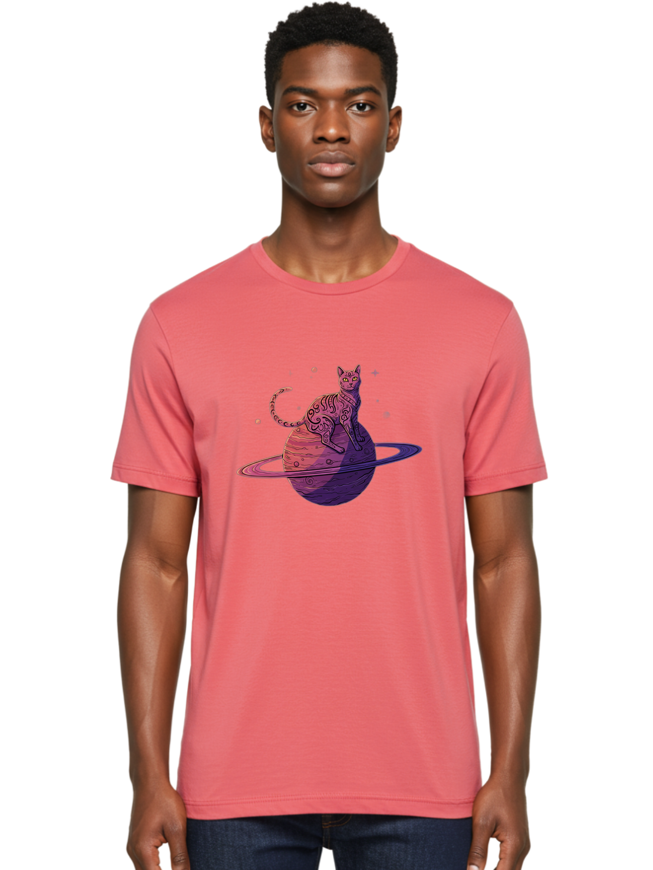 Cat-On-Planet-1 Men'S Graphic Tee, 100% Cotton, Comfortable Casual Summer Wear, Machine Washable, Vintage Camera, Old Camera, Antique Camera, Black Camera, Classic Photography, Photography Equipment, Nostalgic Device, Film Camera, Camera Art Bal983