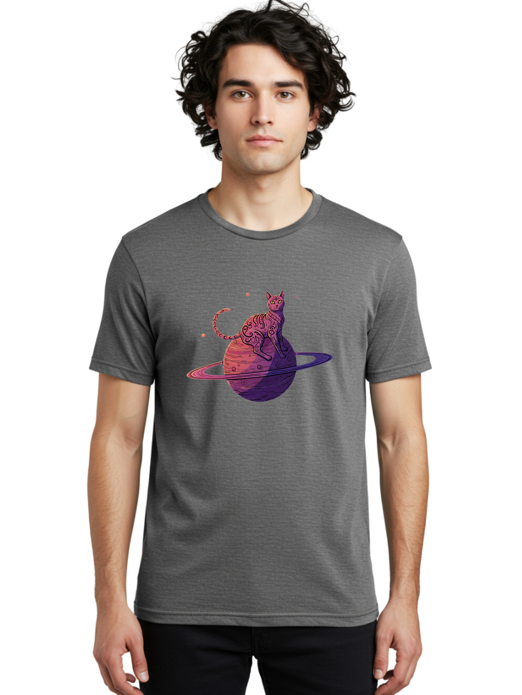 Cat-On-Planet-1 Men'S Graphic Tee, 100% Cotton, Comfortable Casual Summer Wear, Machine Washable, Vintage Camera, Old Camera, Antique Camera, Black Camera, Classic Photography, Photography Equipment, Nostalgic Device, Film Camera, Camera Art Bal983