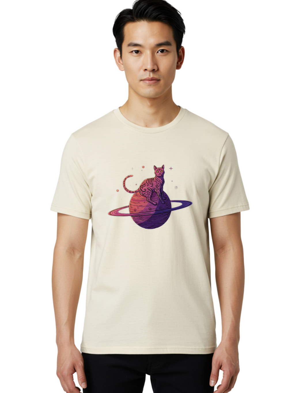 Cat-On-Planet-1 Men'S Graphic Tee, 100% Cotton, Comfortable Casual Summer Wear, Machine Washable, Vintage Camera, Old Camera, Antique Camera, Black Camera, Classic Photography, Photography Equipment, Nostalgic Device, Film Camera, Camera Art Bal983