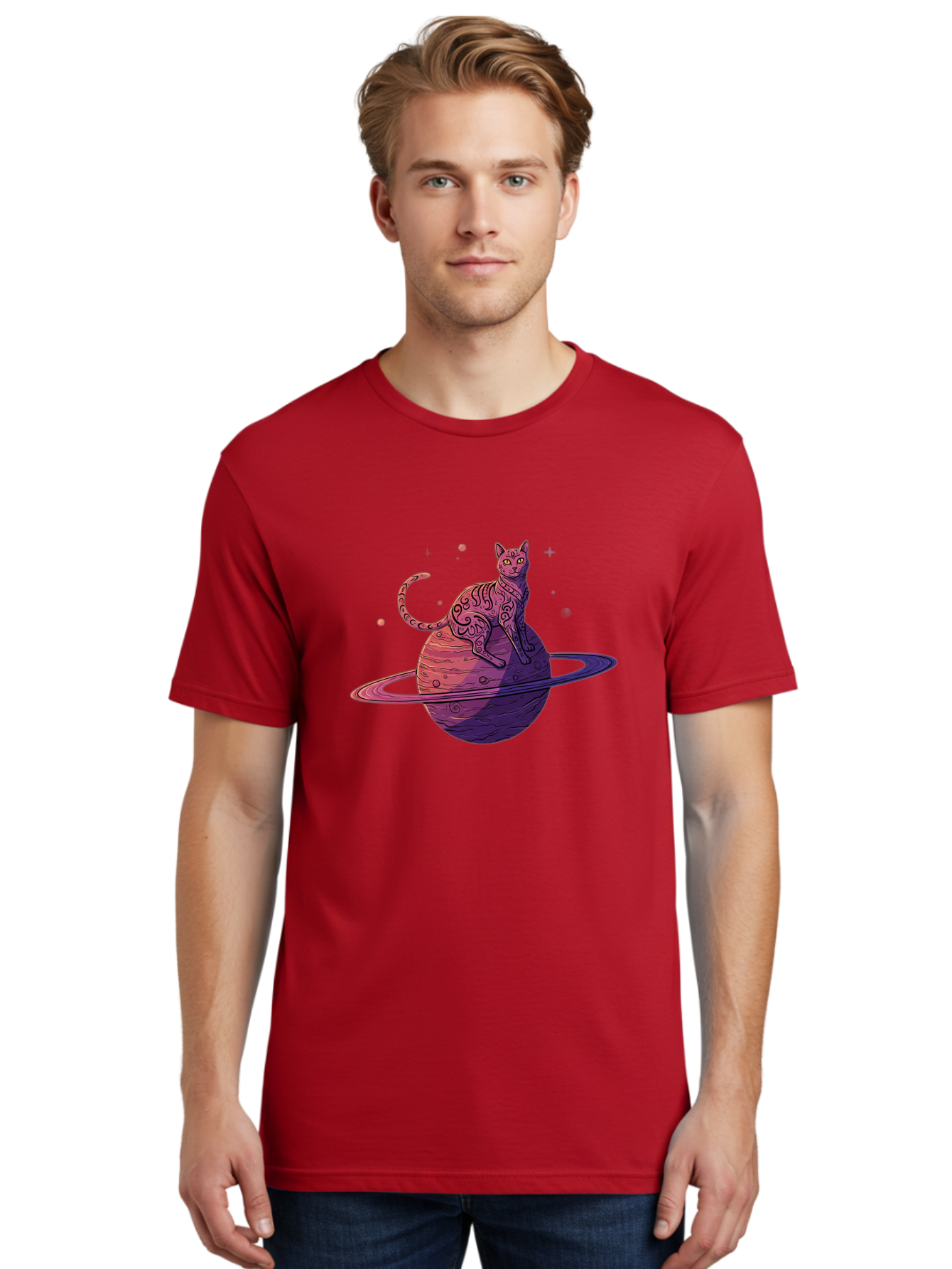 Cat-On-Planet-1 Men'S Graphic Tee, 100% Cotton, Comfortable Casual Summer Wear, Machine Washable, Vintage Camera, Old Camera, Antique Camera, Black Camera, Classic Photography, Photography Equipment, Nostalgic Device, Film Camera, Camera Art Bal983