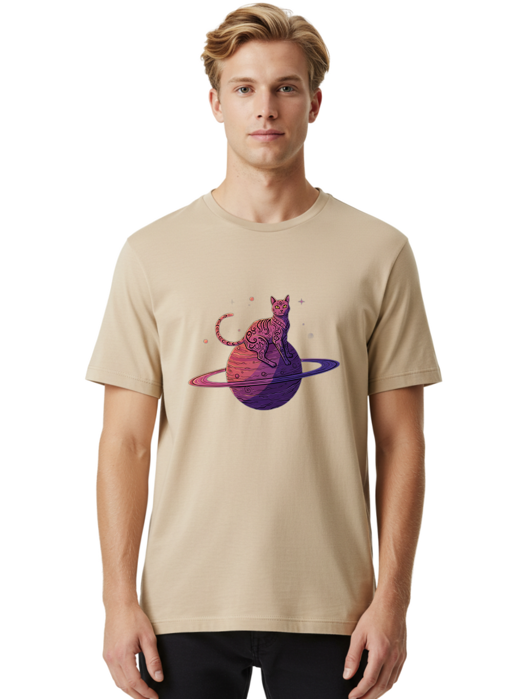 Cat-On-Planet-1 Men'S Graphic Tee, 100% Cotton, Comfortable Casual Summer Wear, Machine Washable, Vintage Camera, Old Camera, Antique Camera, Black Camera, Classic Photography, Photography Equipment, Nostalgic Device, Film Camera, Camera Art Bal983