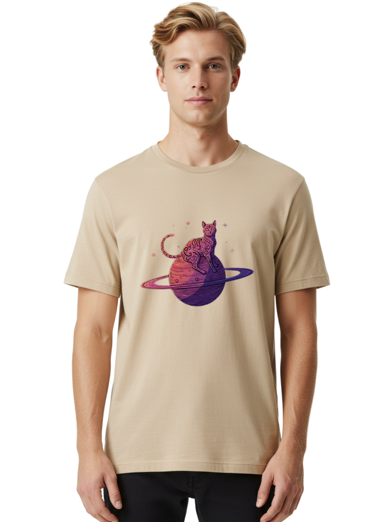 Cat-On-Planet-1 Men'S Graphic Tee, 100% Cotton, Comfortable Casual Summer Wear, Machine Washable, Vintage Camera, Old Camera, Antique Camera, Black Camera, Classic Photography, Photography Equipment, Nostalgic Device, Film Camera, Camera Art Bal983
