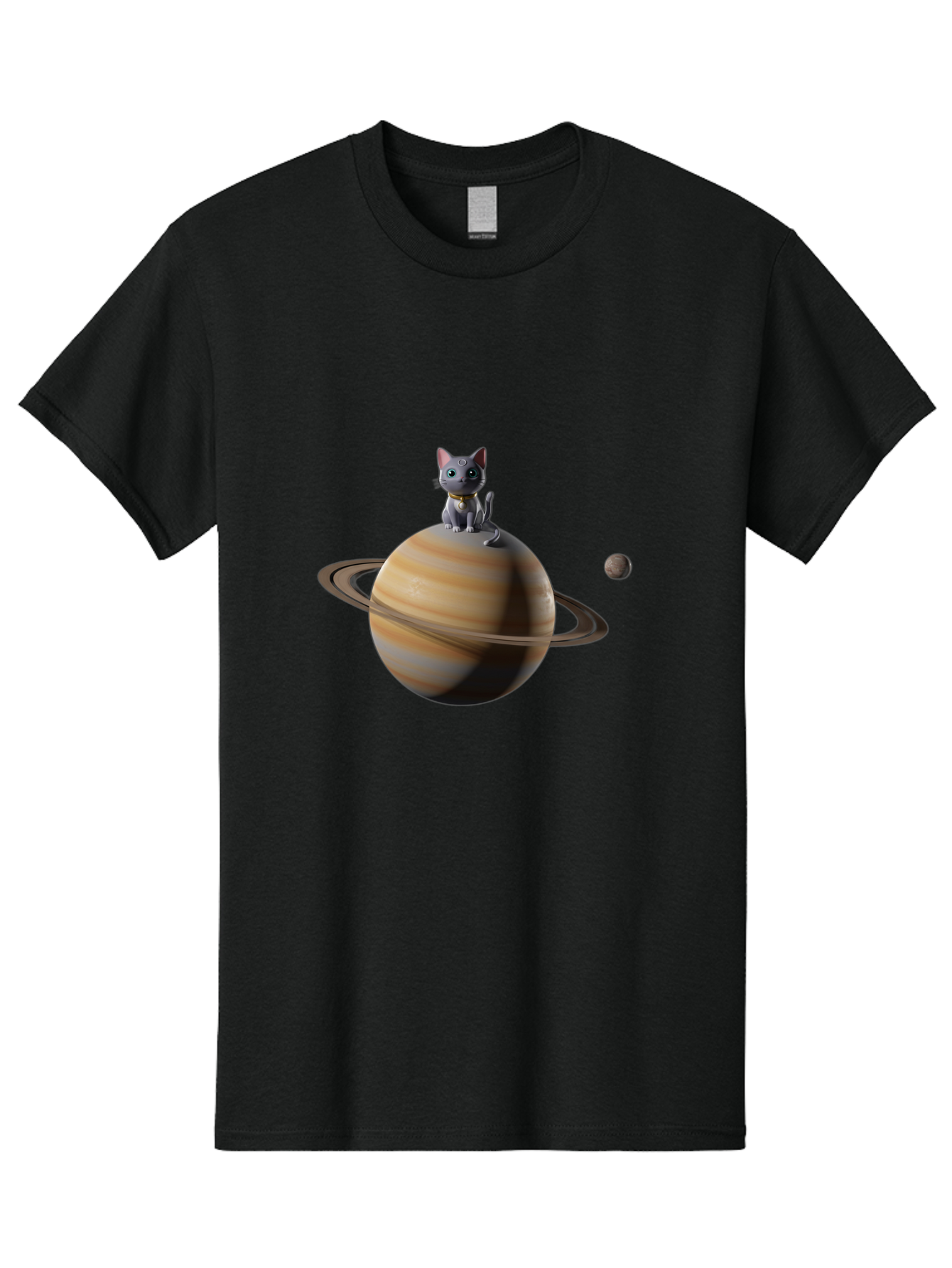 Cat-On-Saturn-1 Men'S Graphic Tee, 100% Cotton, Comfortable Casual Summer Wear, Machine Washable, Vintage Camera, Old Camera, Antique Camera, Black Camera, Classic Photography, Photography Equipment, Nostalgic Device, Film Camera, Camera Art Bal985