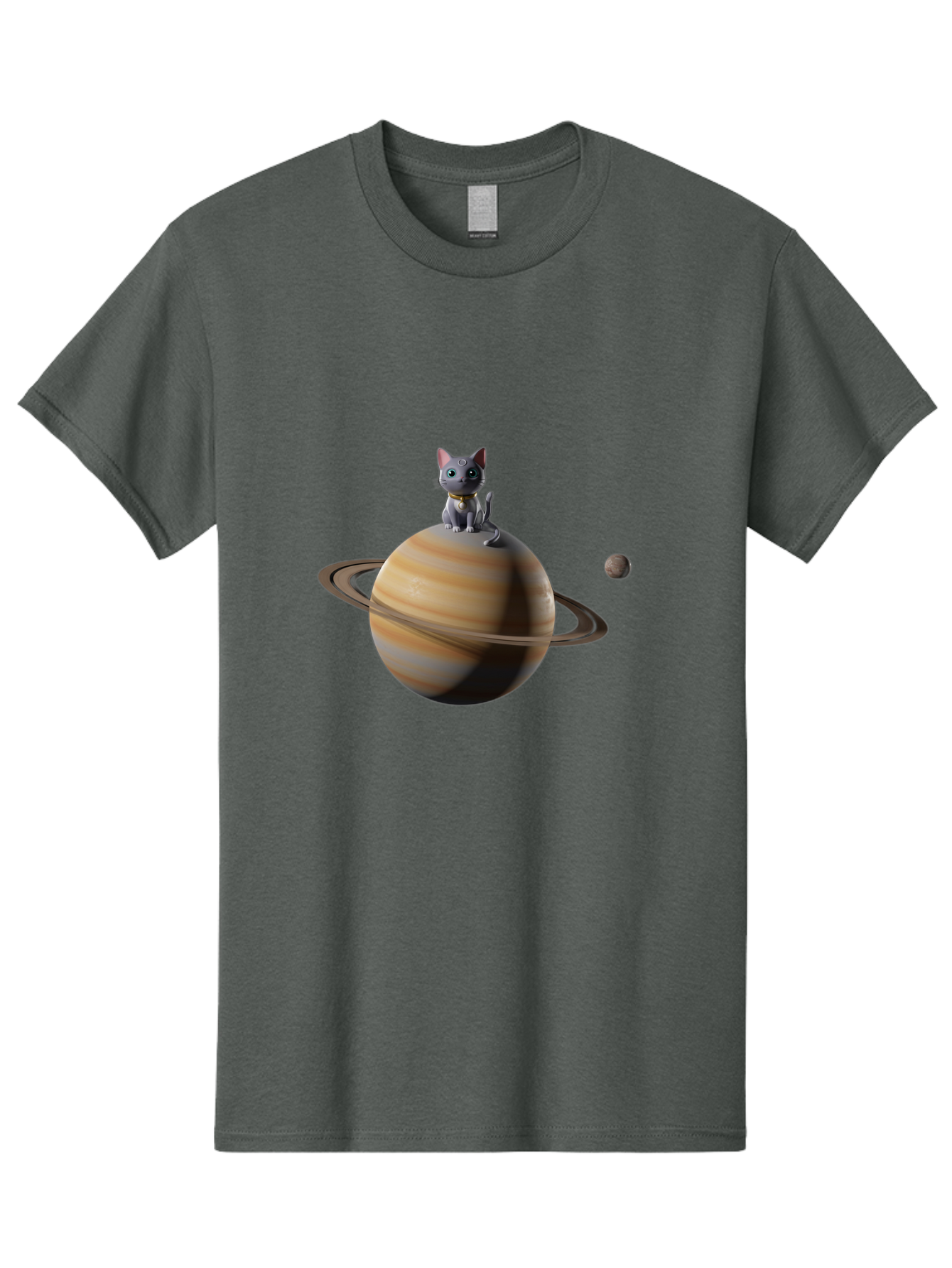 Cat-On-Saturn-1 Men'S Graphic Tee, 100% Cotton, Comfortable Casual Summer Wear, Machine Washable, Vintage Camera, Old Camera, Antique Camera, Black Camera, Classic Photography, Photography Equipment, Nostalgic Device, Film Camera, Camera Art Bal985