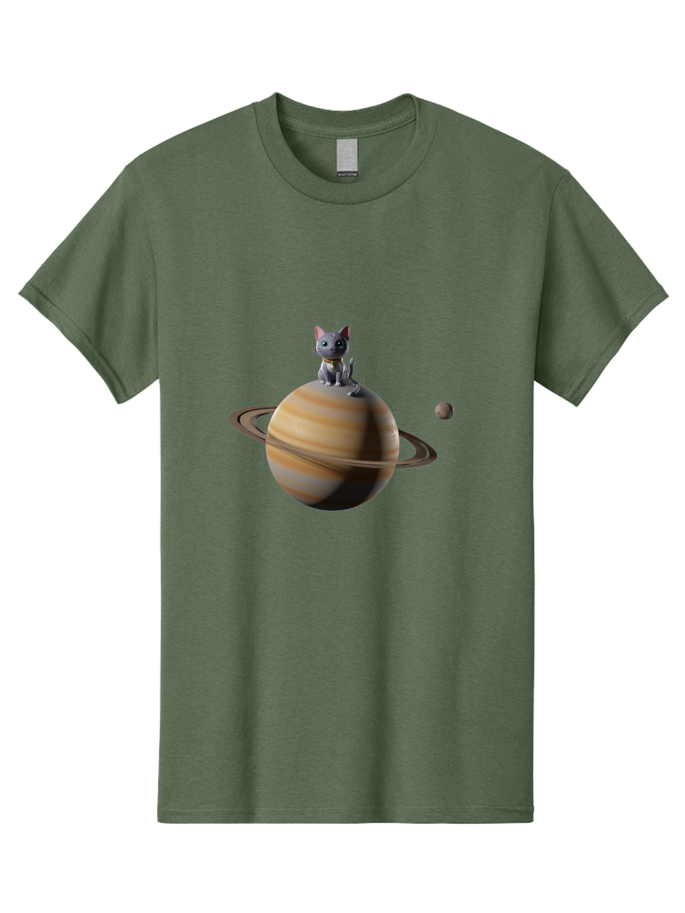 Cat-On-Saturn-1 Men'S Graphic Tee, 100% Cotton, Comfortable Casual Summer Wear, Machine Washable, Vintage Camera, Old Camera, Antique Camera, Black Camera, Classic Photography, Photography Equipment, Nostalgic Device, Film Camera, Camera Art Bal985