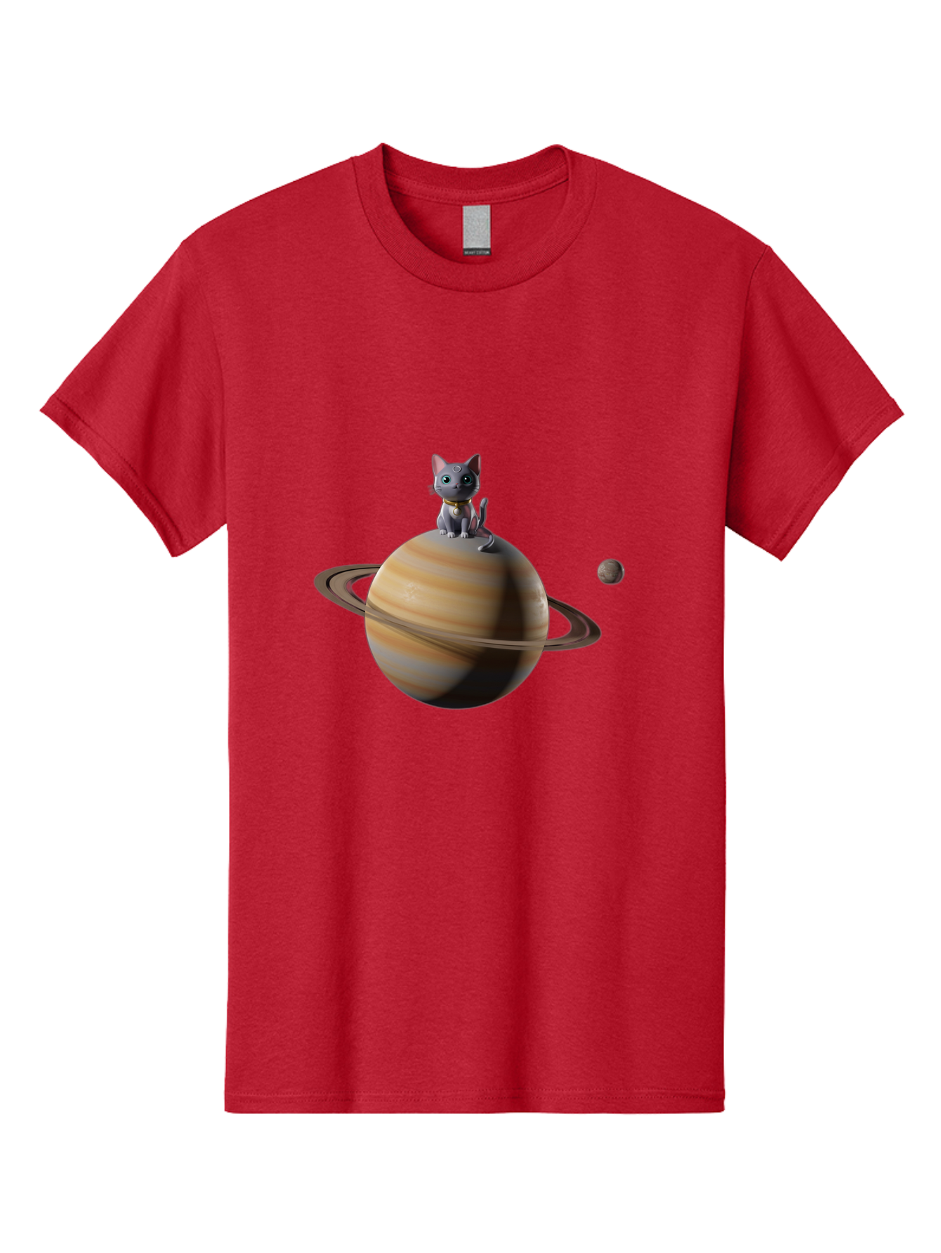Cat-On-Saturn-1 Men'S Graphic Tee, 100% Cotton, Comfortable Casual Summer Wear, Machine Washable, Vintage Camera, Old Camera, Antique Camera, Black Camera, Classic Photography, Photography Equipment, Nostalgic Device, Film Camera, Camera Art Bal985