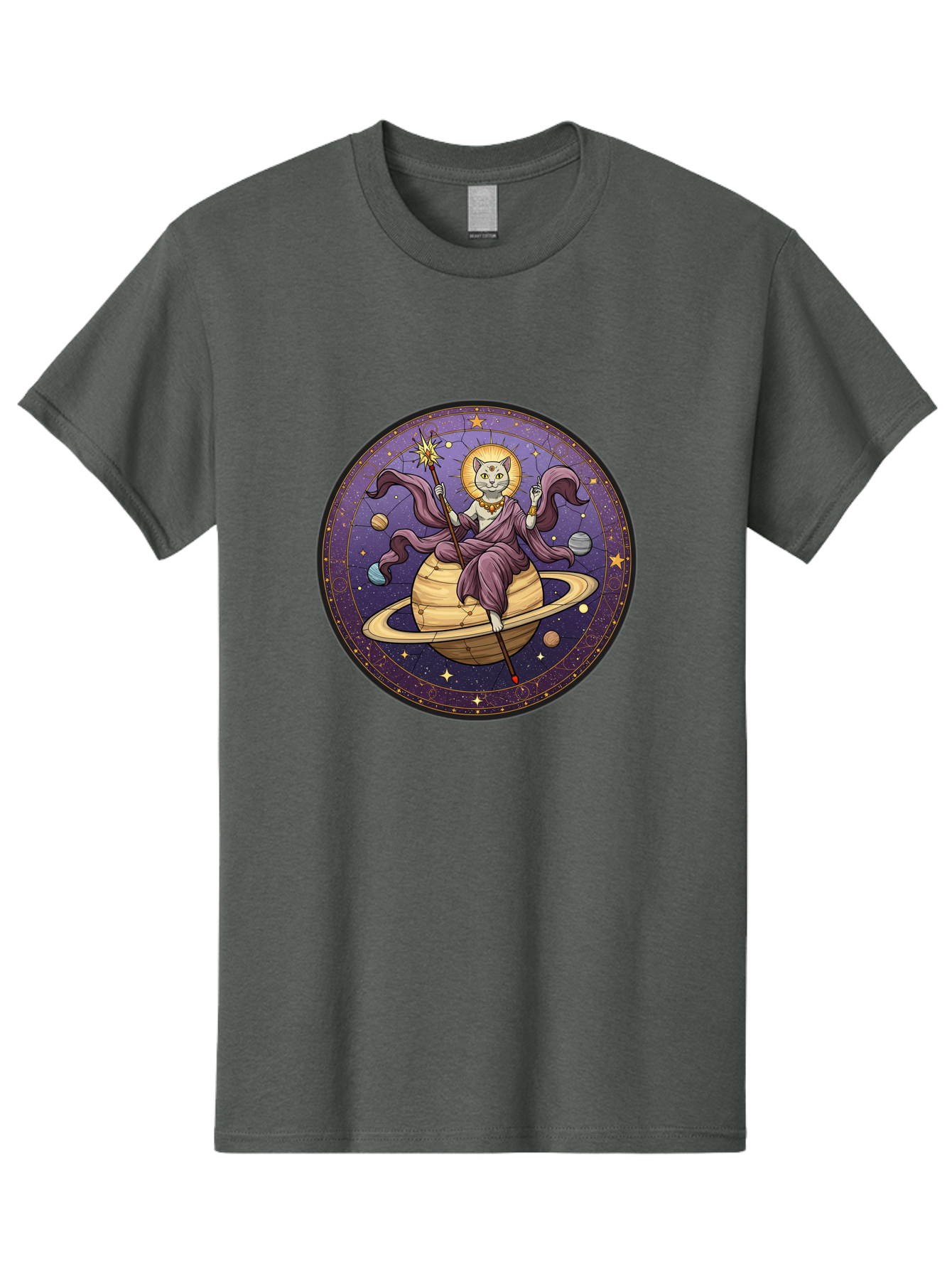 Cat-On-Saturn-2 Men'S Graphic Tee, 100% Cotton, Comfortable Casual Summer Wear, Machine Washable, Vintage Camera, Old Camera, Antique Camera, Black Camera, Classic Photography, Photography Equipment, Nostalgic Device, Film Camera, Camera Art Bal986