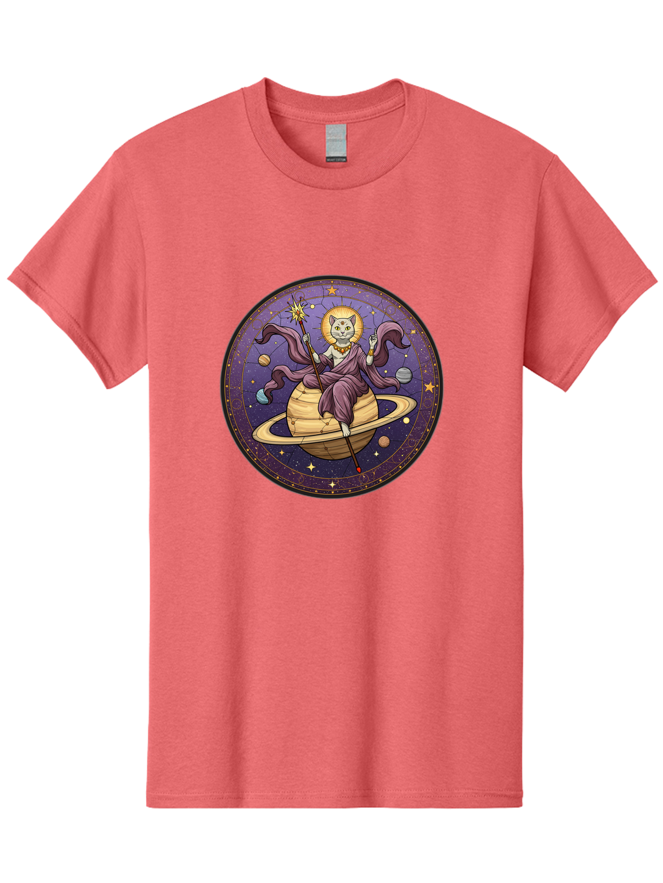 Cat-On-Saturn-2 Men'S Graphic Tee, 100% Cotton, Comfortable Casual Summer Wear, Machine Washable, Vintage Camera, Old Camera, Antique Camera, Black Camera, Classic Photography, Photography Equipment, Nostalgic Device, Film Camera, Camera Art Bal986