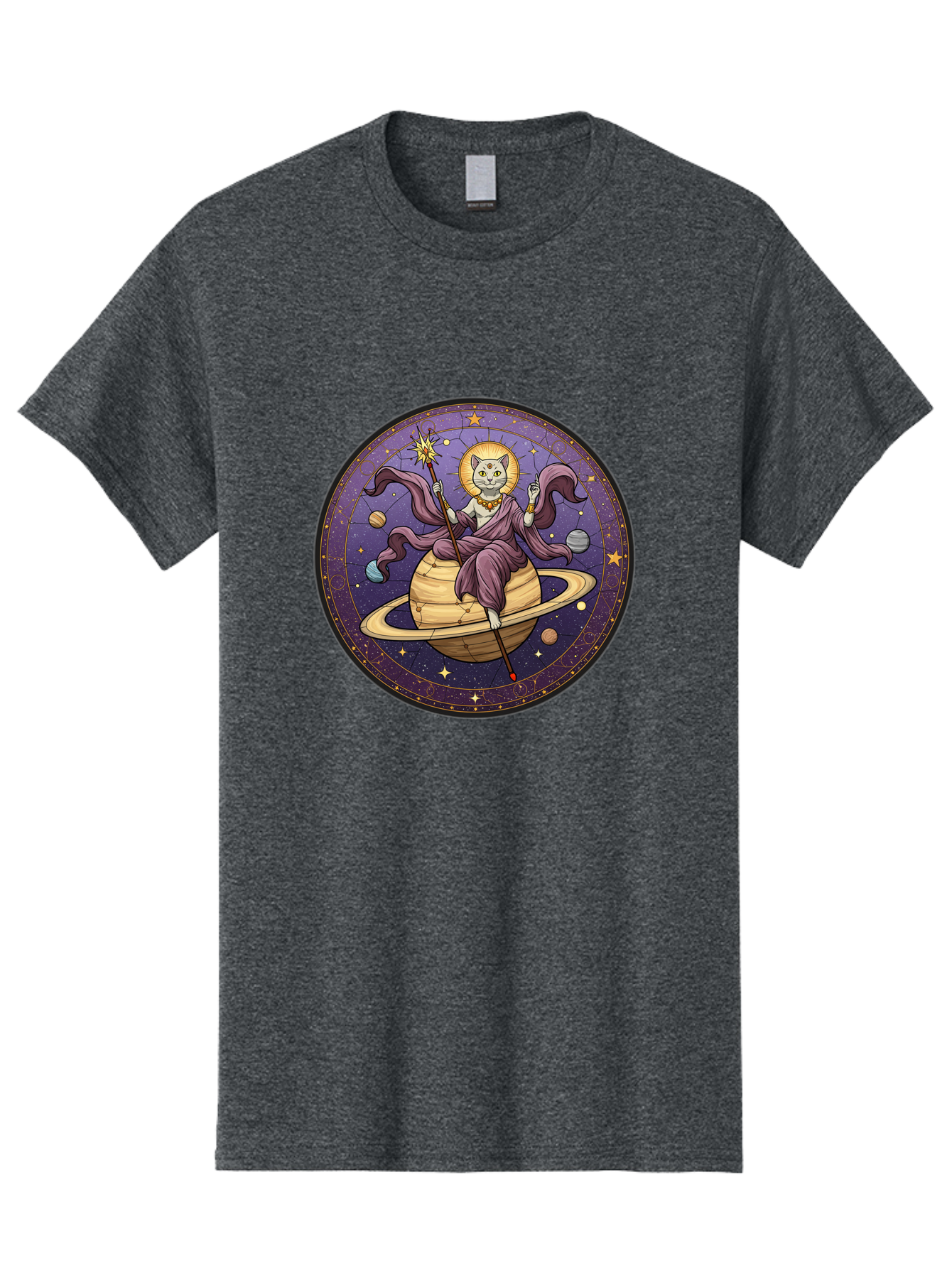 Cat-On-Saturn-2 Men'S Graphic Tee, 100% Cotton, Comfortable Casual Summer Wear, Machine Washable, Vintage Camera, Old Camera, Antique Camera, Black Camera, Classic Photography, Photography Equipment, Nostalgic Device, Film Camera, Camera Art Bal986