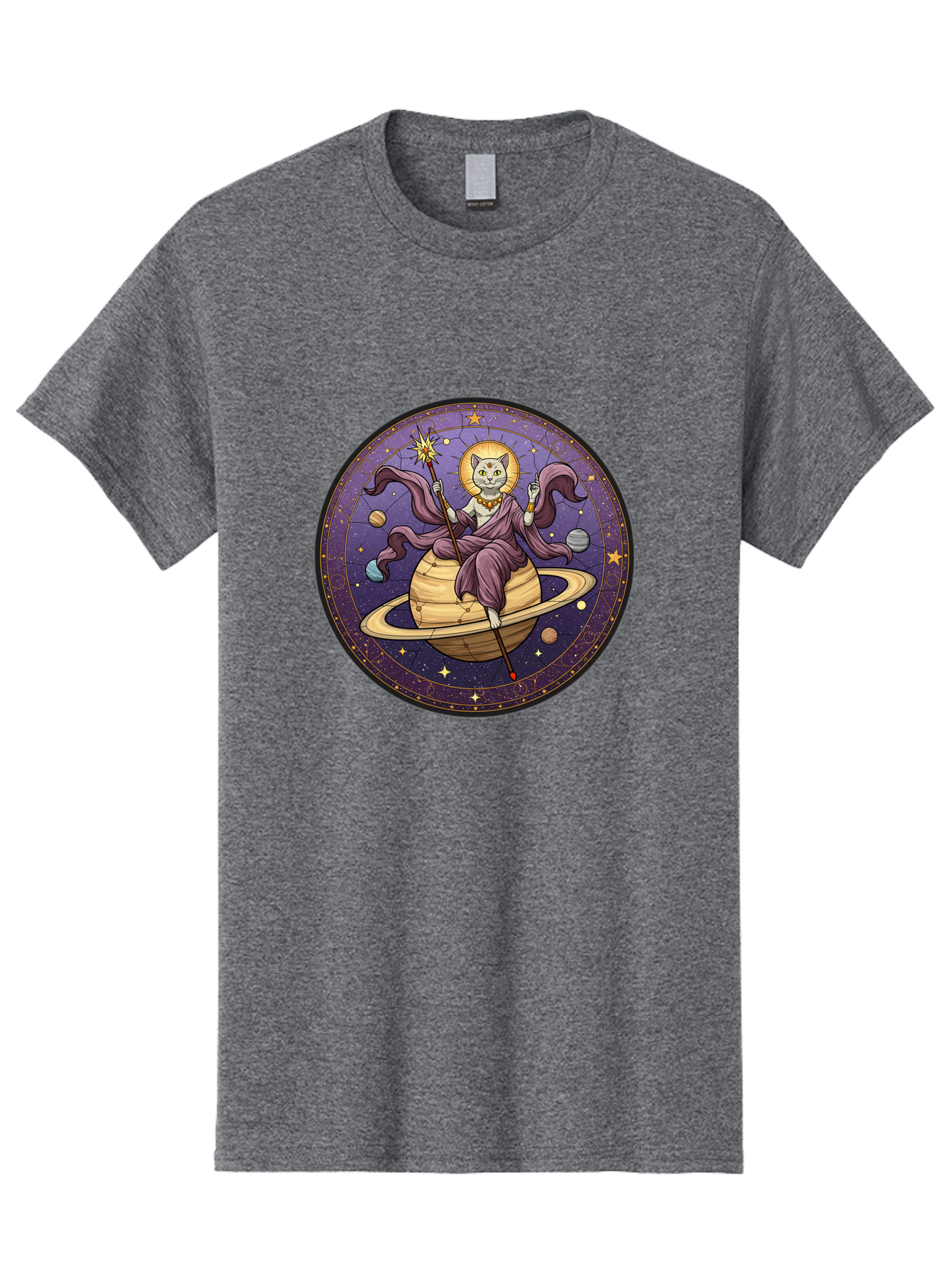Cat-On-Saturn-2 Men'S Graphic Tee, 100% Cotton, Comfortable Casual Summer Wear, Machine Washable, Vintage Camera, Old Camera, Antique Camera, Black Camera, Classic Photography, Photography Equipment, Nostalgic Device, Film Camera, Camera Art Bal986