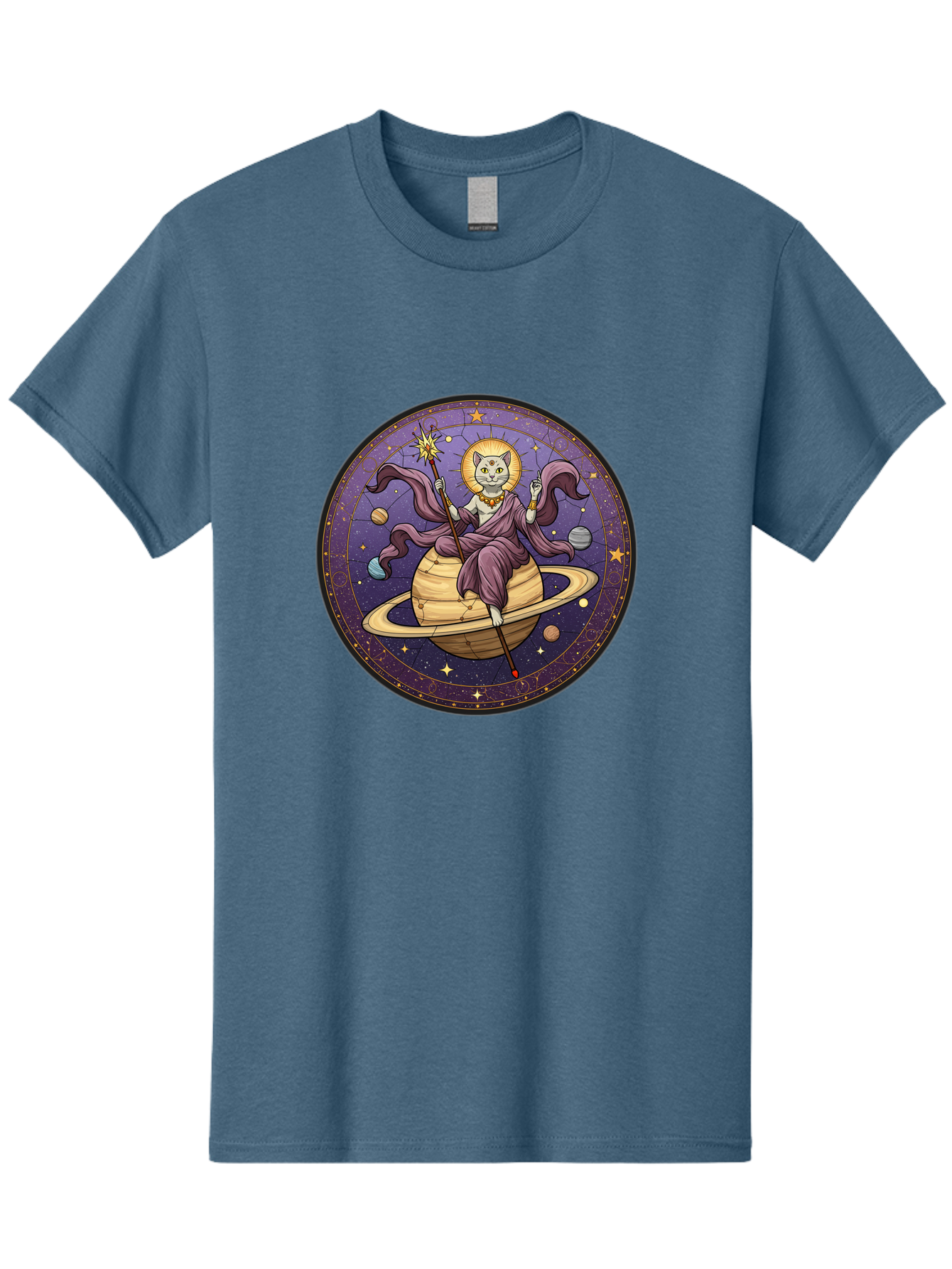 Cat-On-Saturn-2 Men'S Graphic Tee, 100% Cotton, Comfortable Casual Summer Wear, Machine Washable, Vintage Camera, Old Camera, Antique Camera, Black Camera, Classic Photography, Photography Equipment, Nostalgic Device, Film Camera, Camera Art Bal986
