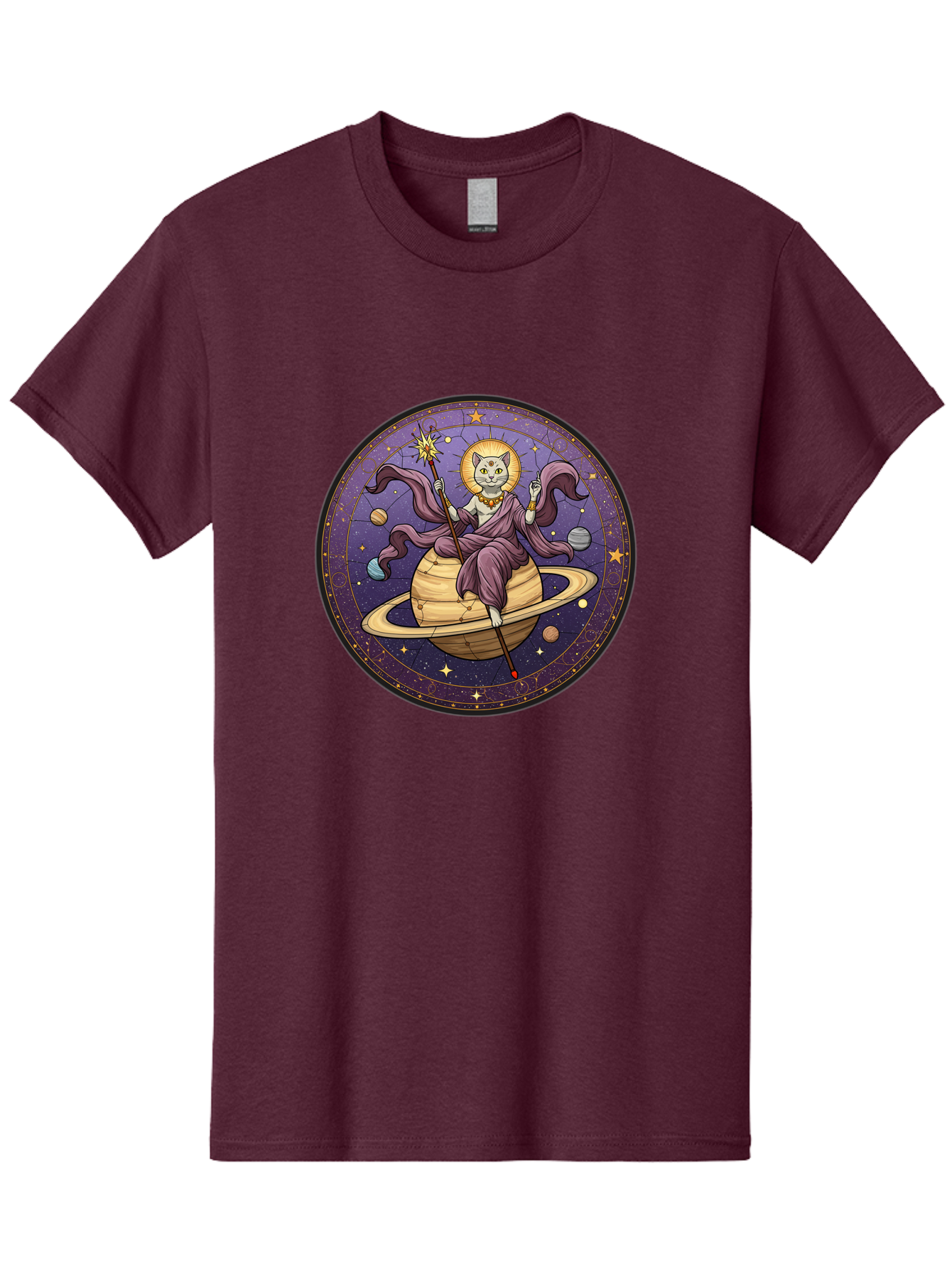 Cat-On-Saturn-2 Men'S Graphic Tee, 100% Cotton, Comfortable Casual Summer Wear, Machine Washable, Vintage Camera, Old Camera, Antique Camera, Black Camera, Classic Photography, Photography Equipment, Nostalgic Device, Film Camera, Camera Art Bal986