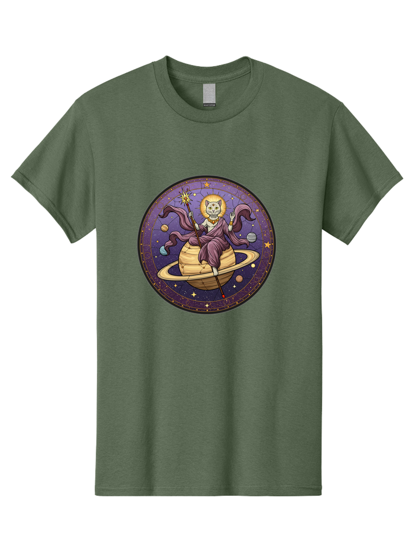 Cat-On-Saturn-2 Men'S Graphic Tee, 100% Cotton, Comfortable Casual Summer Wear, Machine Washable, Vintage Camera, Old Camera, Antique Camera, Black Camera, Classic Photography, Photography Equipment, Nostalgic Device, Film Camera, Camera Art Bal986