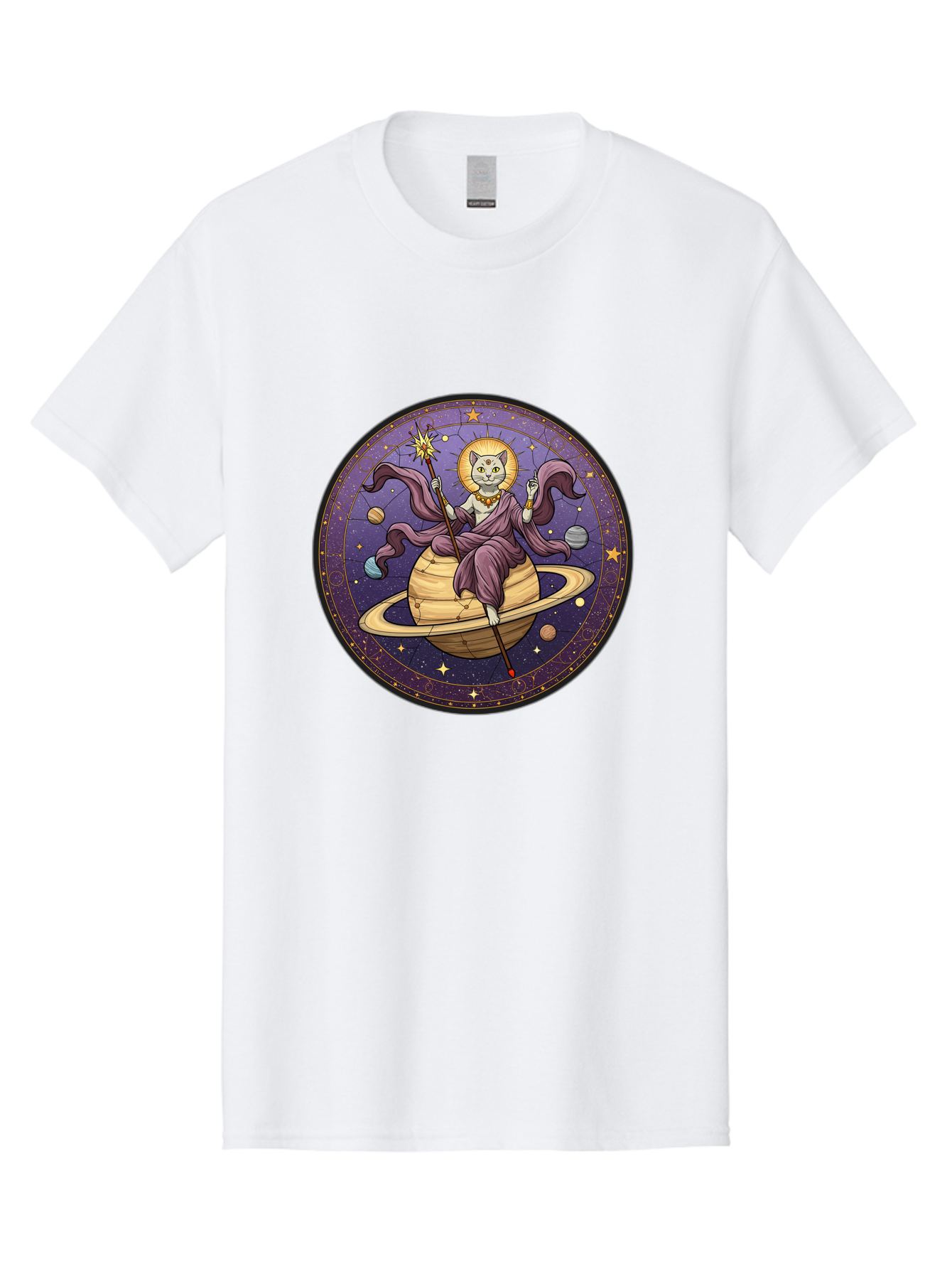 Cat-On-Saturn-2 Men'S Graphic Tee, 100% Cotton, Comfortable Casual Summer Wear, Machine Washable, Vintage Camera, Old Camera, Antique Camera, Black Camera, Classic Photography, Photography Equipment, Nostalgic Device, Film Camera, Camera Art Bal986