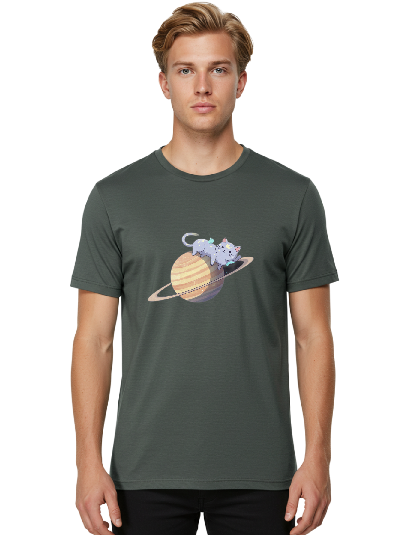 Cat-On-Saturn Men'S Graphic Tee, 100% Cotton, Comfortable Casual Summer Wear, Machine Washable, Vintage Camera, Old Camera, Antique Camera, Black Camera, Classic Photography, Photography Equipment, Nostalgic Device, Film Camera, Camera Art Bal987