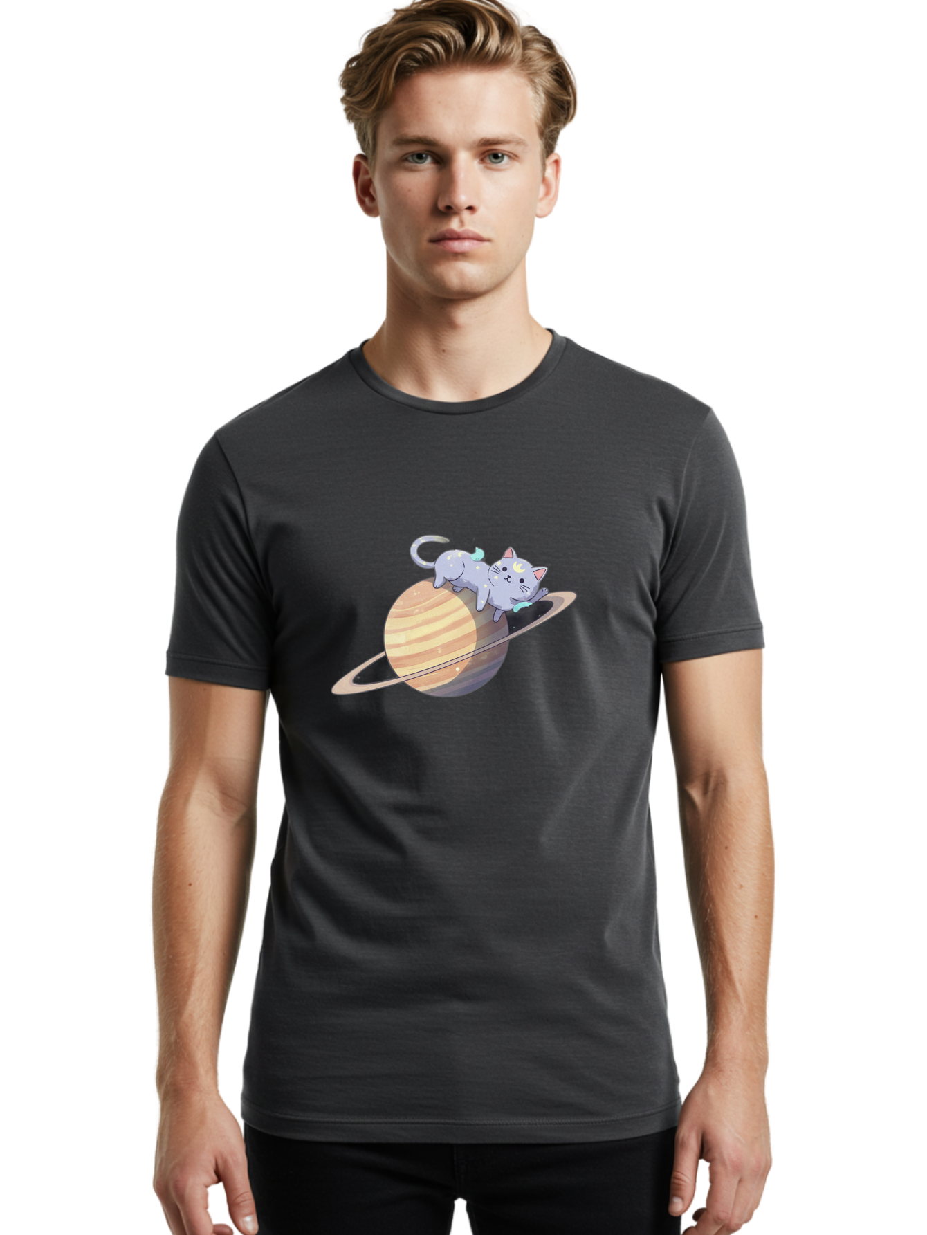 Cat-On-Saturn Men'S Graphic Tee, 100% Cotton, Comfortable Casual Summer Wear, Machine Washable, Vintage Camera, Old Camera, Antique Camera, Black Camera, Classic Photography, Photography Equipment, Nostalgic Device, Film Camera, Camera Art Bal987
