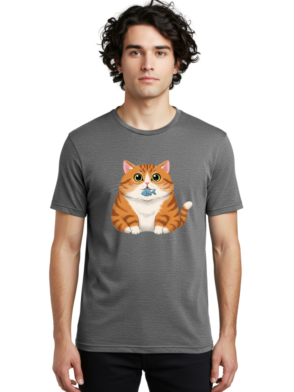 Cat-With-Fish-1 Men'S Graphic Tee, 100% Cotton, Comfortable Casual Summer Wear, Machine Washable, Vintage Camera, Old Camera, Antique Camera, Black Camera, Classic Photography, Photography Equipment, Nostalgic Device, Film Camera, Camera Art Bal988