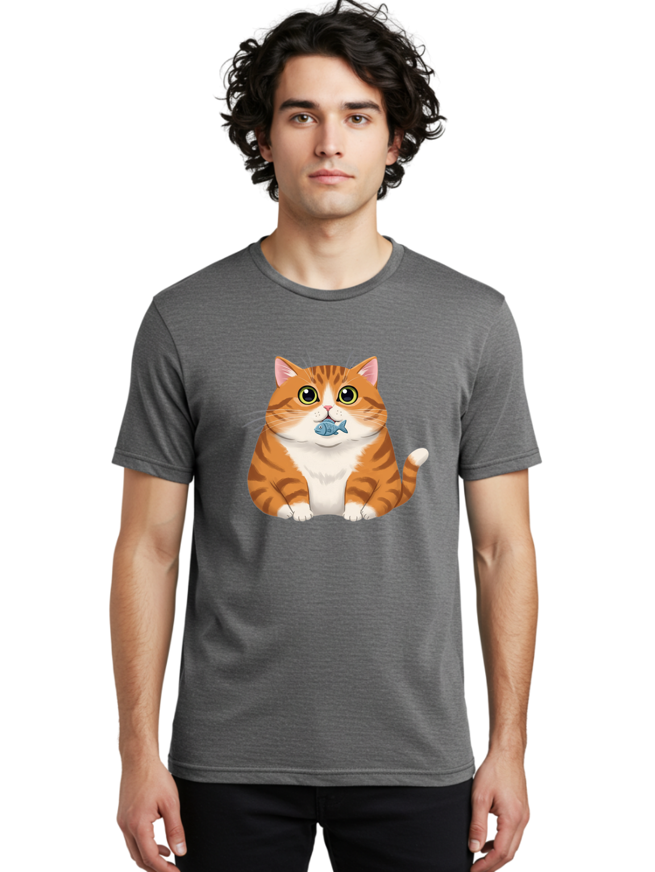 Cat-With-Fish-1 Men'S Graphic Tee, 100% Cotton, Comfortable Casual Summer Wear, Machine Washable, Vintage Camera, Old Camera, Antique Camera, Black Camera, Classic Photography, Photography Equipment, Nostalgic Device, Film Camera, Camera Art Bal988