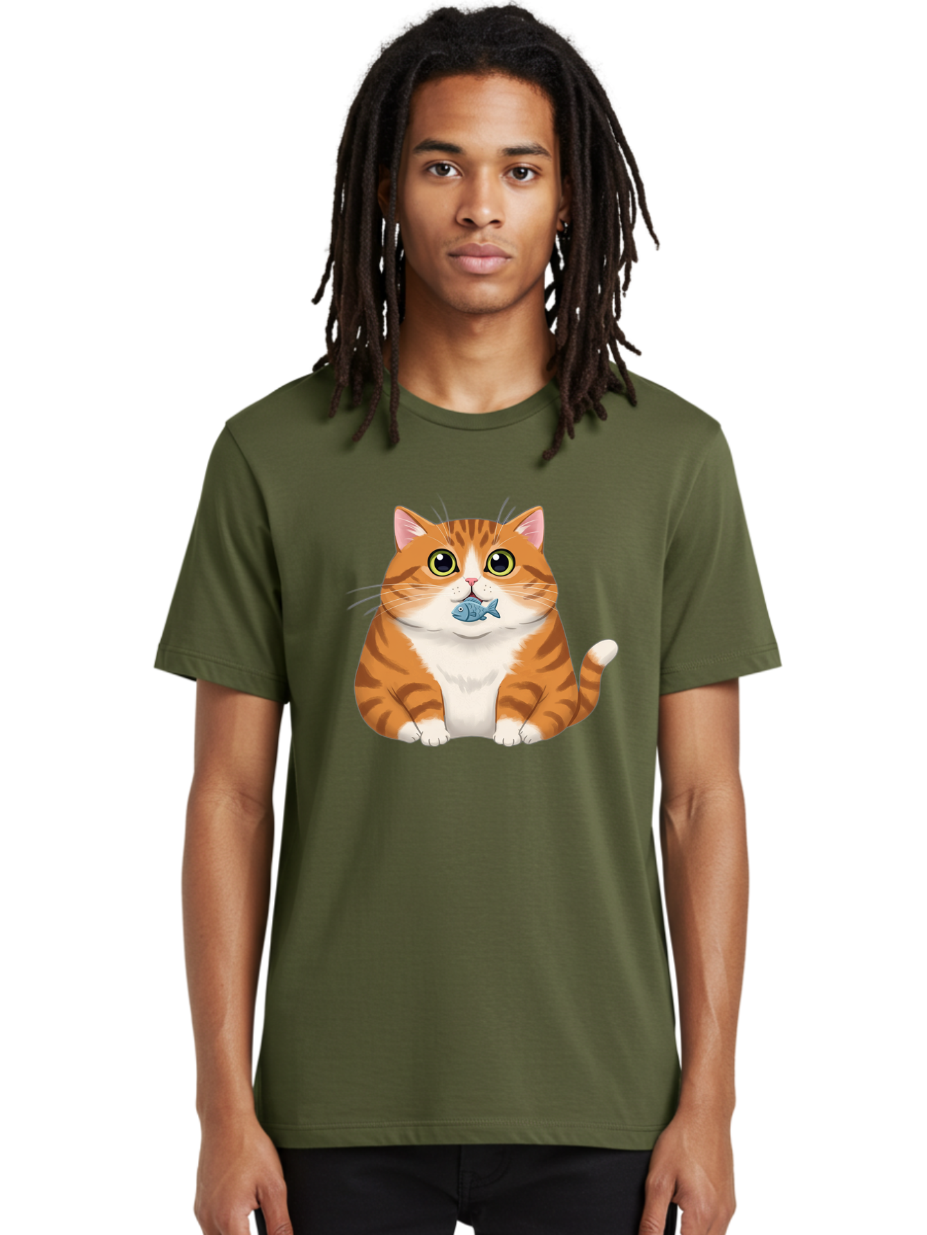 Cat-With-Fish-1 Men'S Graphic Tee, 100% Cotton, Comfortable Casual Summer Wear, Machine Washable, Vintage Camera, Old Camera, Antique Camera, Black Camera, Classic Photography, Photography Equipment, Nostalgic Device, Film Camera, Camera Art Bal988