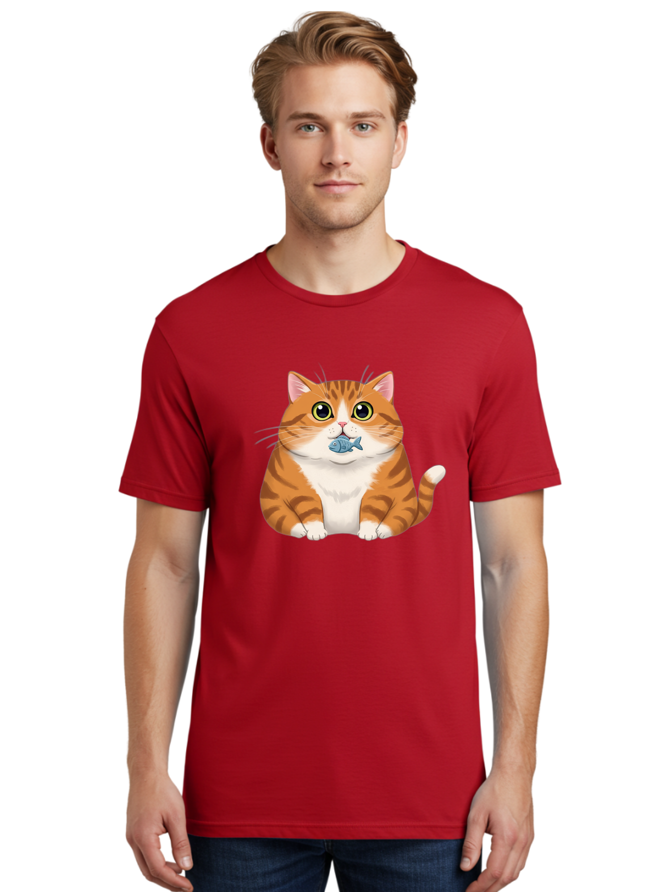 Cat-With-Fish-1 Men'S Graphic Tee, 100% Cotton, Comfortable Casual Summer Wear, Machine Washable, Vintage Camera, Old Camera, Antique Camera, Black Camera, Classic Photography, Photography Equipment, Nostalgic Device, Film Camera, Camera Art Bal988