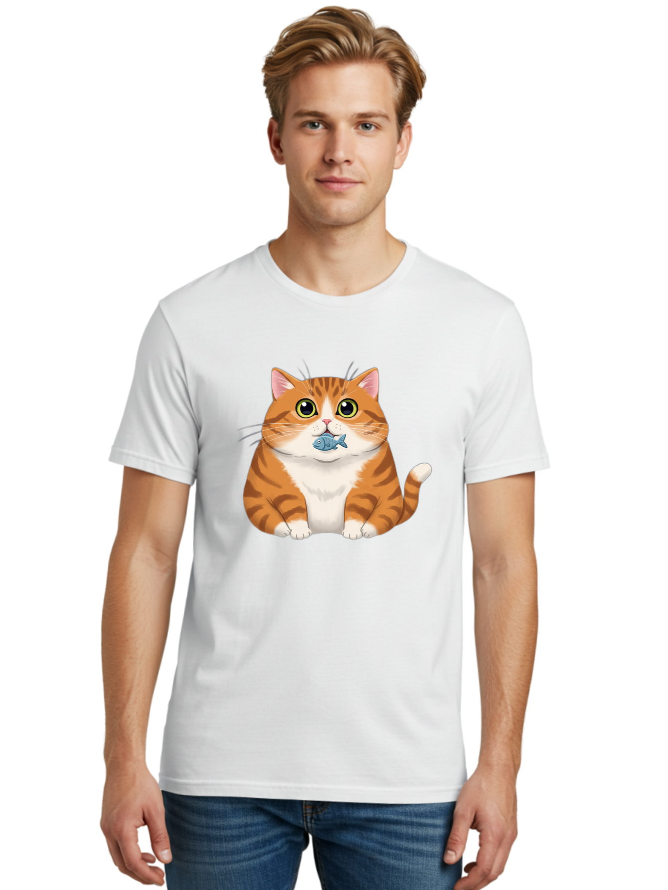 Cat-With-Fish-1 Men'S Graphic Tee, 100% Cotton, Comfortable Casual Summer Wear, Machine Washable, Vintage Camera, Old Camera, Antique Camera, Black Camera, Classic Photography, Photography Equipment, Nostalgic Device, Film Camera, Camera Art Bal988