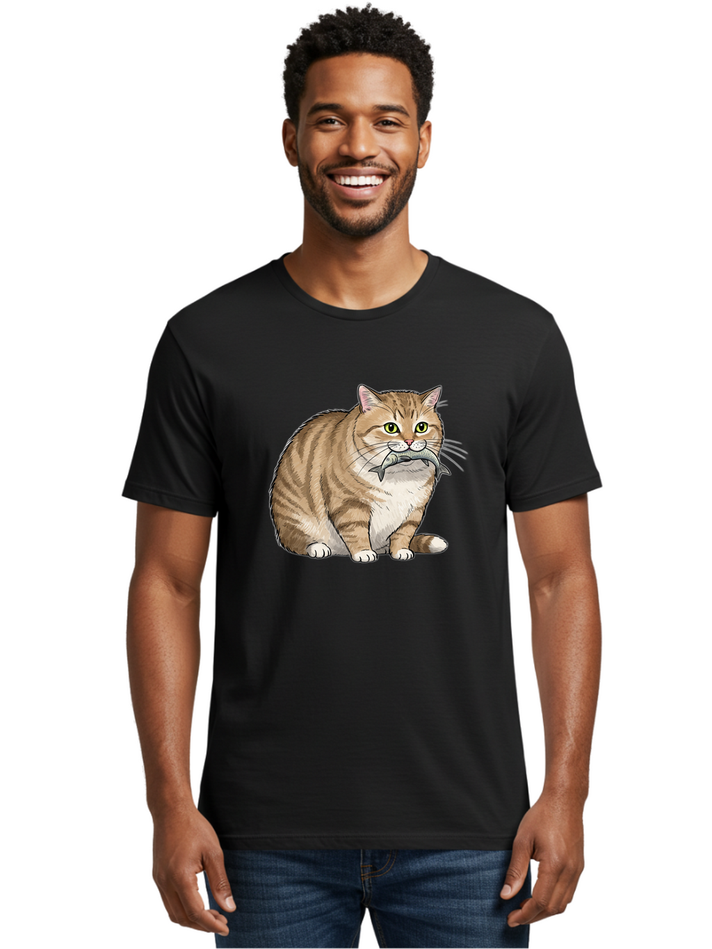 Cat-With-Fish-10 Men'S Graphic Tee, 100% Cotton, Comfortable Casual Summer Wear, Machine Washable, Vintage Camera, Old Camera, Antique Camera, Black Camera, Classic Photography, Photography Equipment, Nostalgic Device, Film Camera, Camera Art Bal989