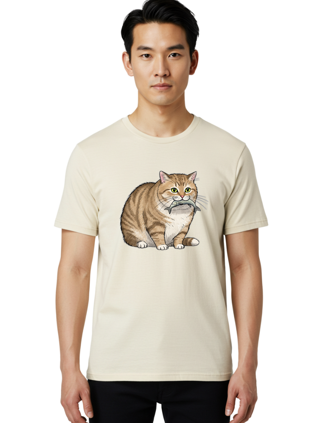 Cat-With-Fish-10 Men'S Graphic Tee, 100% Cotton, Comfortable Casual Summer Wear, Machine Washable, Vintage Camera, Old Camera, Antique Camera, Black Camera, Classic Photography, Photography Equipment, Nostalgic Device, Film Camera, Camera Art Bal989