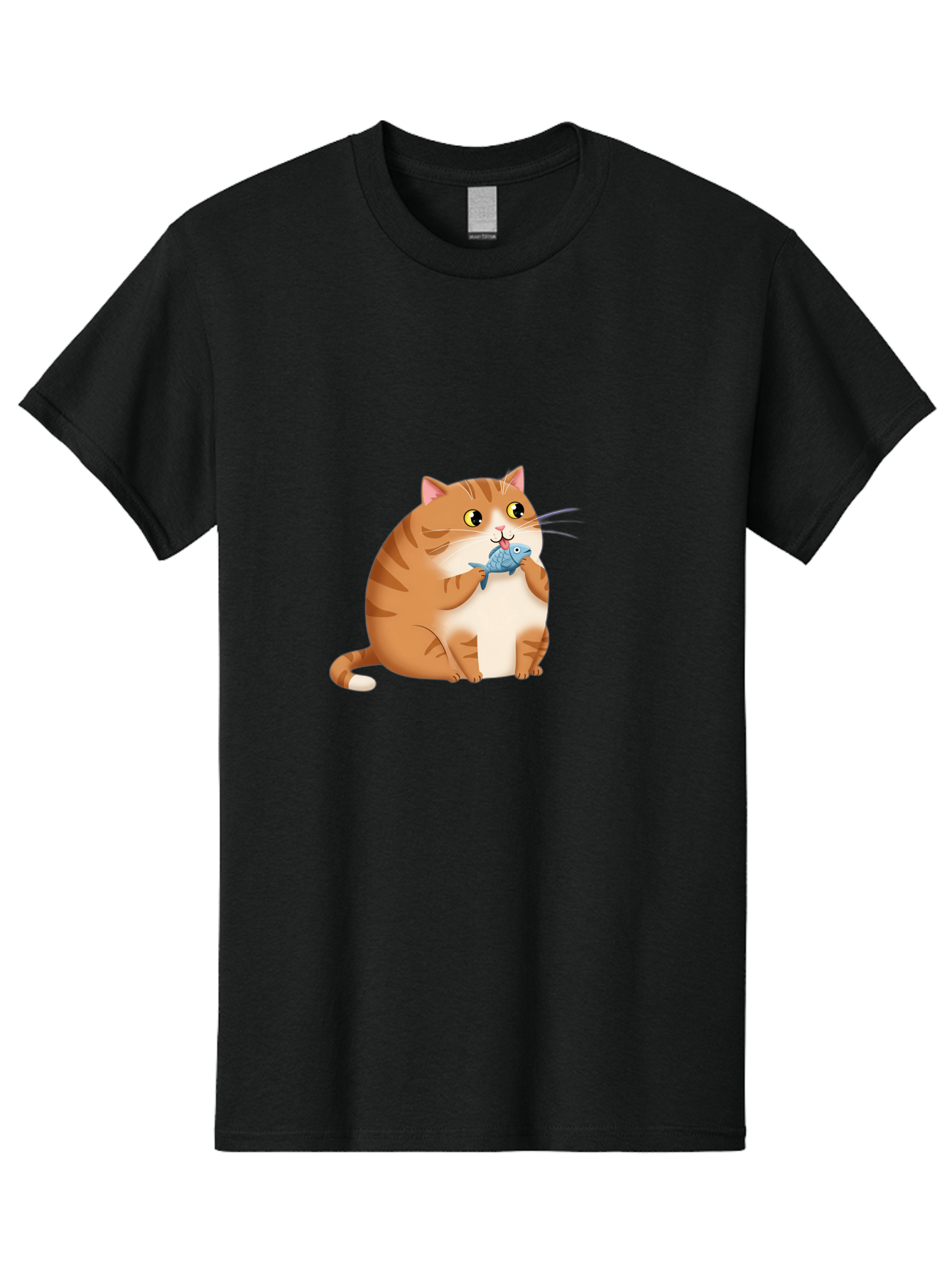 Cat-With-Fish-2 Men'S Graphic Tee, 100% Cotton, Comfortable Casual Summer Wear, Machine Washable, Vintage Camera, Old Camera, Antique Camera, Black Camera, Classic Photography, Photography Equipment, Nostalgic Device, Film Camera, Camera Art Bal990