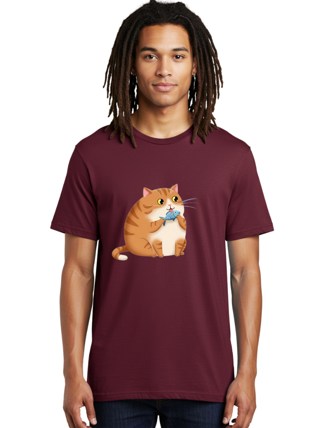 Cat-With-Fish-2 Men'S Graphic Tee, 100% Cotton, Comfortable Casual Summer Wear, Machine Washable, Vintage Camera, Old Camera, Antique Camera, Black Camera, Classic Photography, Photography Equipment, Nostalgic Device, Film Camera, Camera Art Bal990