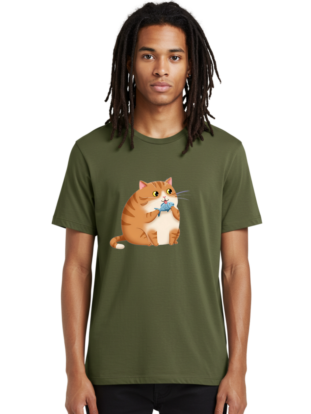 Cat-With-Fish-2 Men'S Graphic Tee, 100% Cotton, Comfortable Casual Summer Wear, Machine Washable, Vintage Camera, Old Camera, Antique Camera, Black Camera, Classic Photography, Photography Equipment, Nostalgic Device, Film Camera, Camera Art Bal990