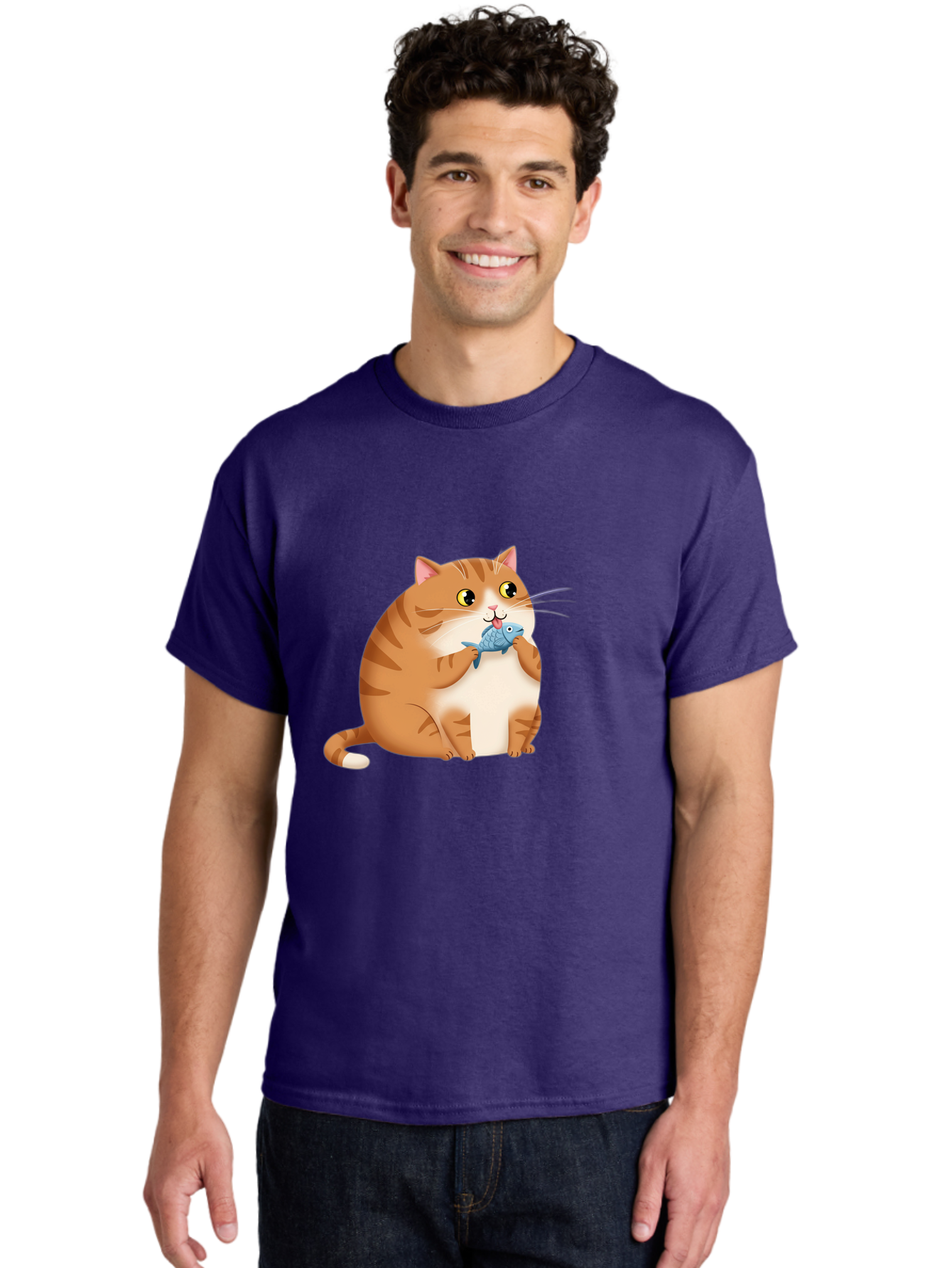 Cat-With-Fish-2 Men'S Graphic Tee, 100% Cotton, Comfortable Casual Summer Wear, Machine Washable, Vintage Camera, Old Camera, Antique Camera, Black Camera, Classic Photography, Photography Equipment, Nostalgic Device, Film Camera, Camera Art Bal990