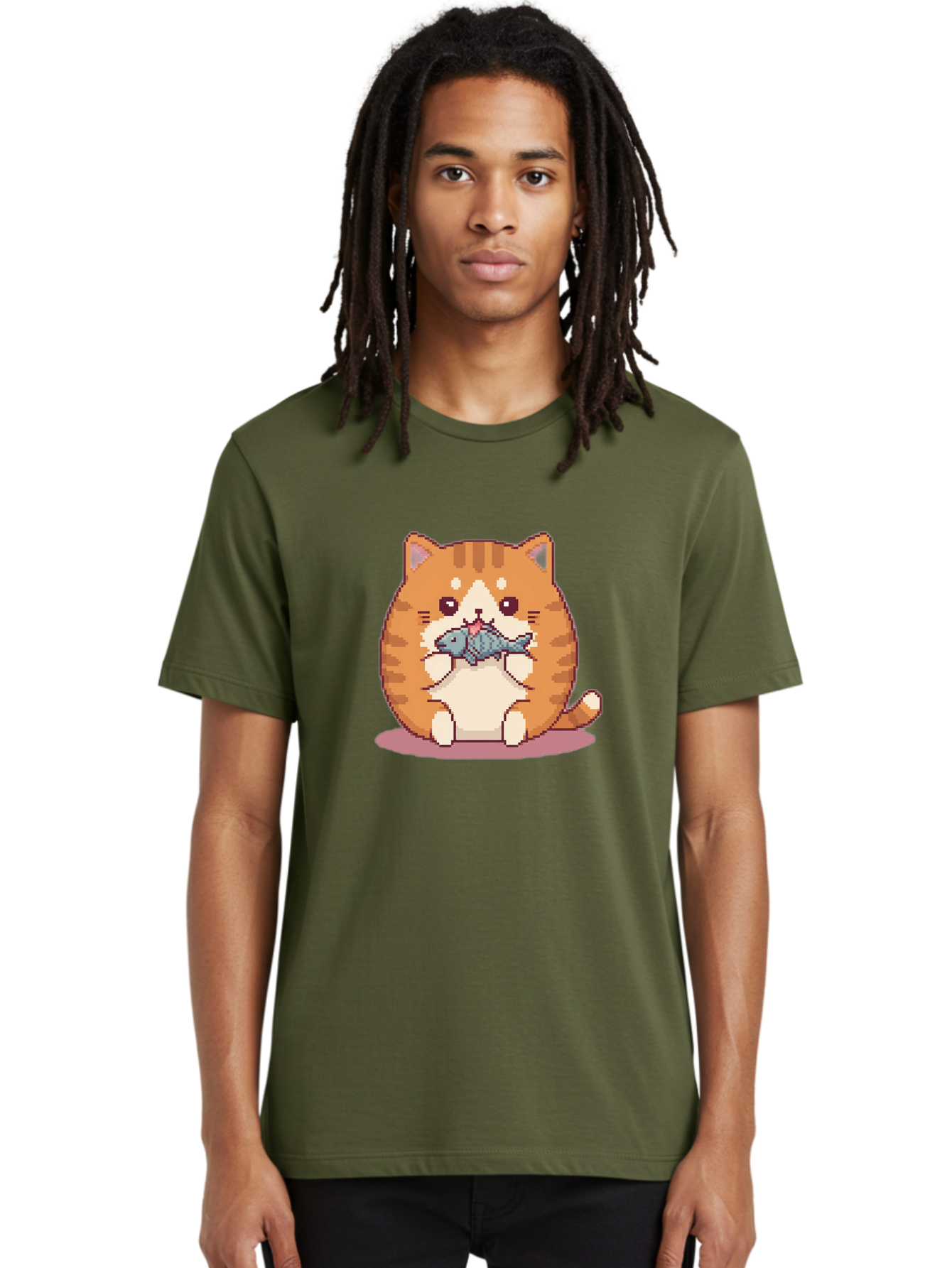 Cat-With-Fish-3 Men'S Graphic Tee, 100% Cotton, Comfortable Casual Summer Wear, Machine Washable, Vintage Camera, Old Camera, Antique Camera, Black Camera, Classic Photography, Photography Equipment, Nostalgic Device, Film Camera, Camera Art Bal991