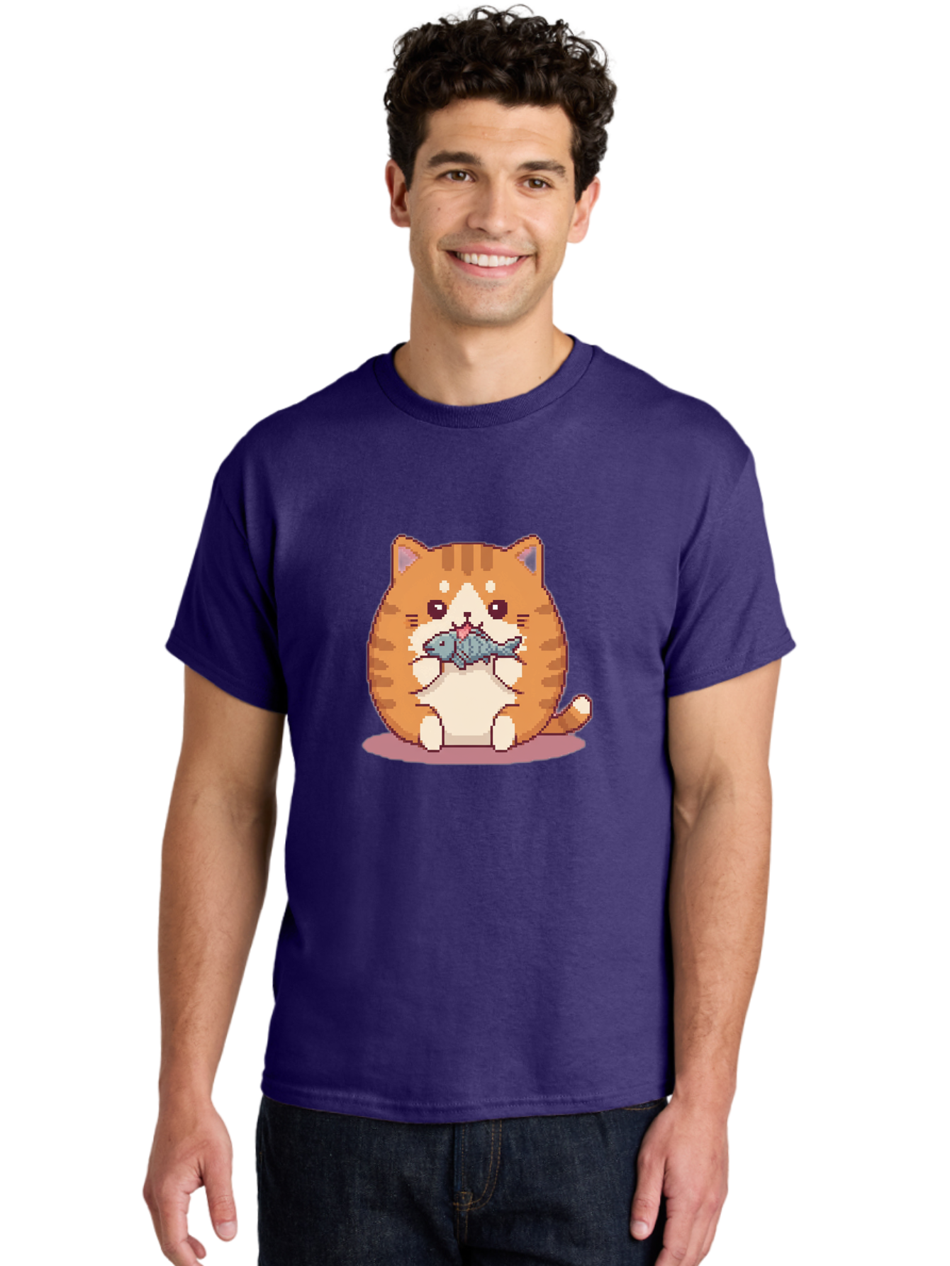 Cat-With-Fish-3 Men'S Graphic Tee, 100% Cotton, Comfortable Casual Summer Wear, Machine Washable, Vintage Camera, Old Camera, Antique Camera, Black Camera, Classic Photography, Photography Equipment, Nostalgic Device, Film Camera, Camera Art Bal991