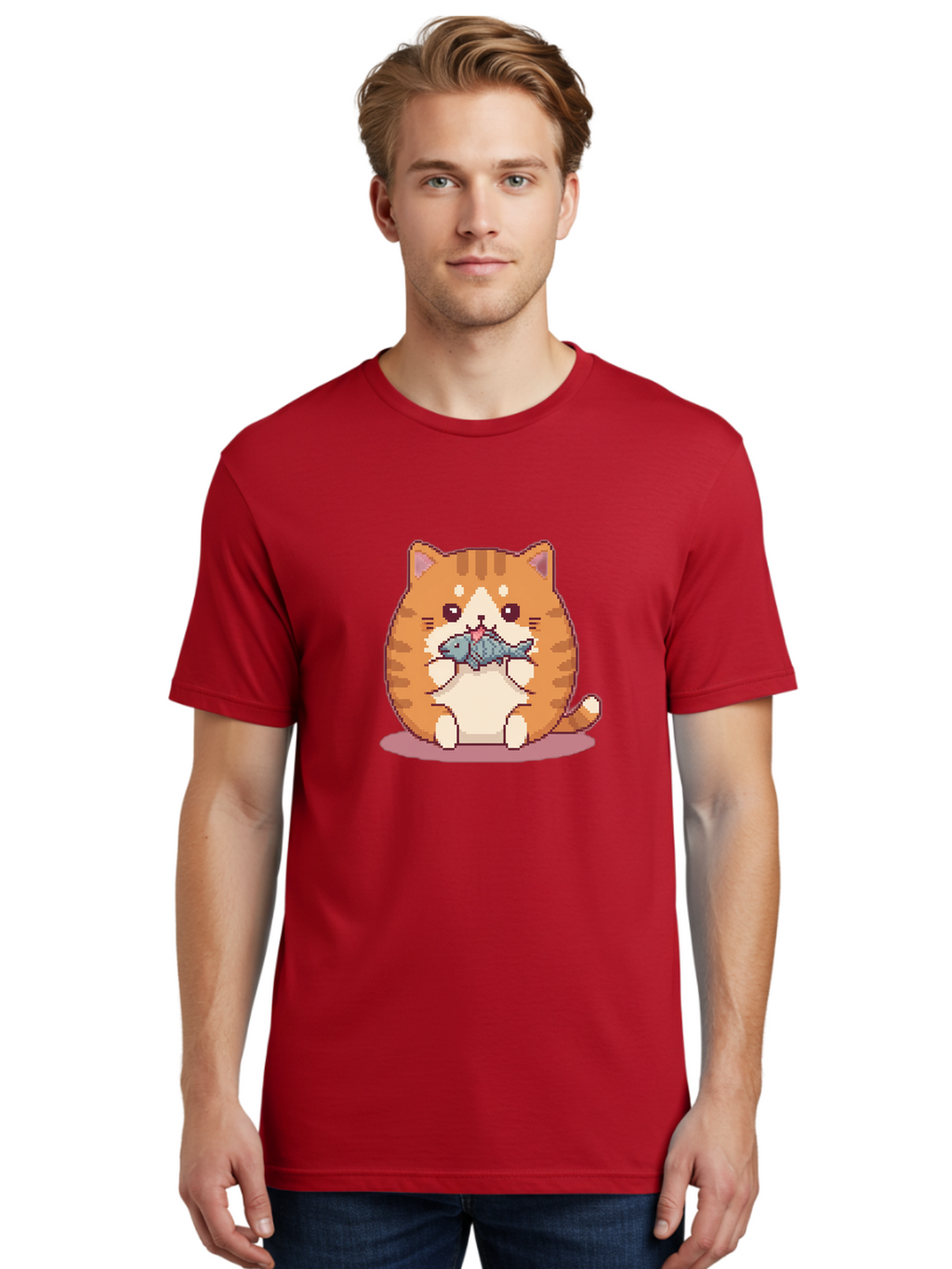Cat-With-Fish-3 Men'S Graphic Tee, 100% Cotton, Comfortable Casual Summer Wear, Machine Washable, Vintage Camera, Old Camera, Antique Camera, Black Camera, Classic Photography, Photography Equipment, Nostalgic Device, Film Camera, Camera Art Bal991