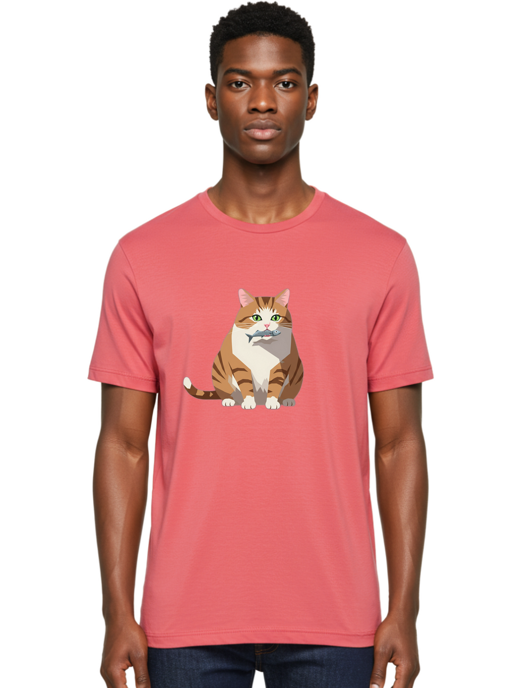 Cat-With-Fish-4 Men'S Graphic Tee, 100% Cotton, Comfortable Casual Summer Wear, Machine Washable, Vintage Camera, Old Camera, Antique Camera, Black Camera, Classic Photography, Photography Equipment, Nostalgic Device, Film Camera, Camera Art Bal992