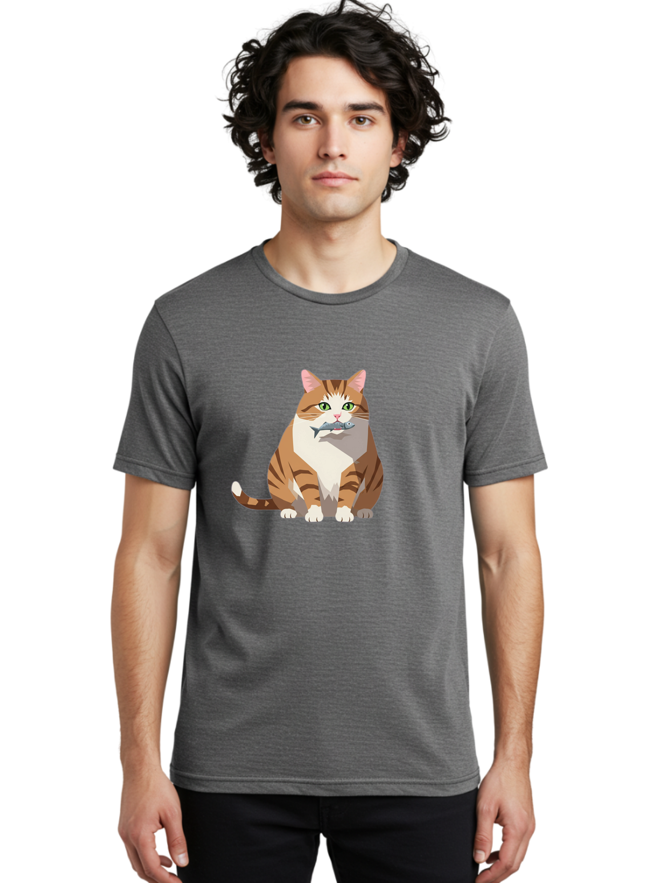 Cat-With-Fish-4 Men'S Graphic Tee, 100% Cotton, Comfortable Casual Summer Wear, Machine Washable, Vintage Camera, Old Camera, Antique Camera, Black Camera, Classic Photography, Photography Equipment, Nostalgic Device, Film Camera, Camera Art Bal992