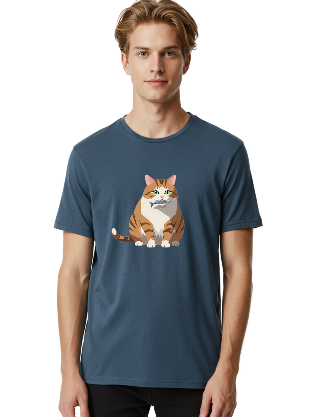 Cat-With-Fish-4 Men'S Graphic Tee, 100% Cotton, Comfortable Casual Summer Wear, Machine Washable, Vintage Camera, Old Camera, Antique Camera, Black Camera, Classic Photography, Photography Equipment, Nostalgic Device, Film Camera, Camera Art Bal992
