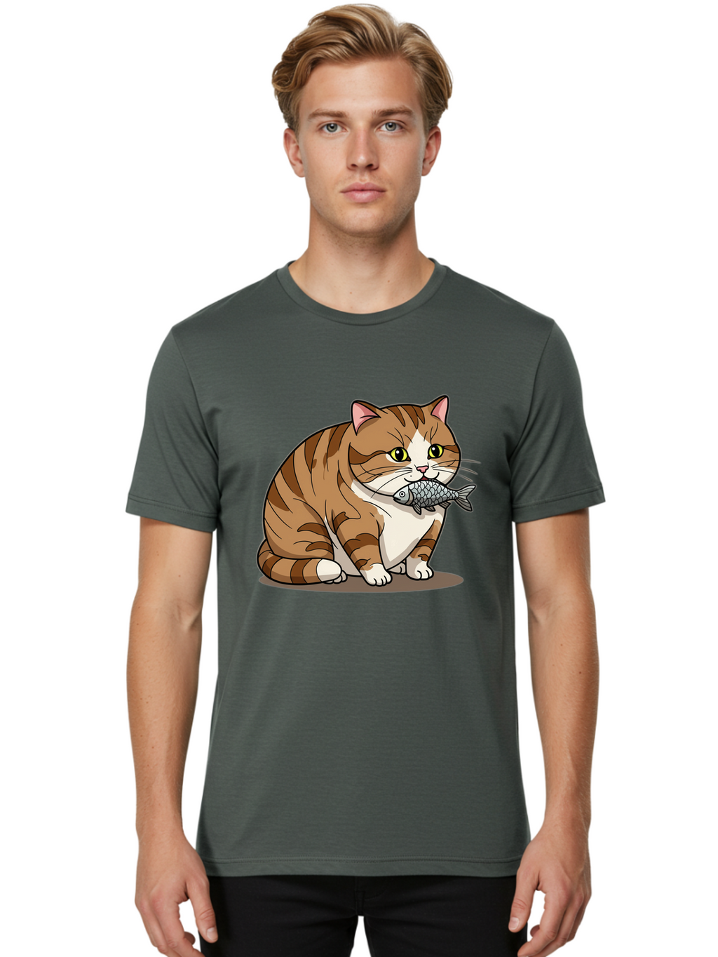 Cat-With-Fish-5 Men'S Graphic Tee, 100% Cotton, Comfortable Casual Summer Wear, Machine Washable, Vintage Camera, Old Camera, Antique Camera, Black Camera, Classic Photography, Photography Equipment, Nostalgic Device, Film Camera, Camera Art Bal993