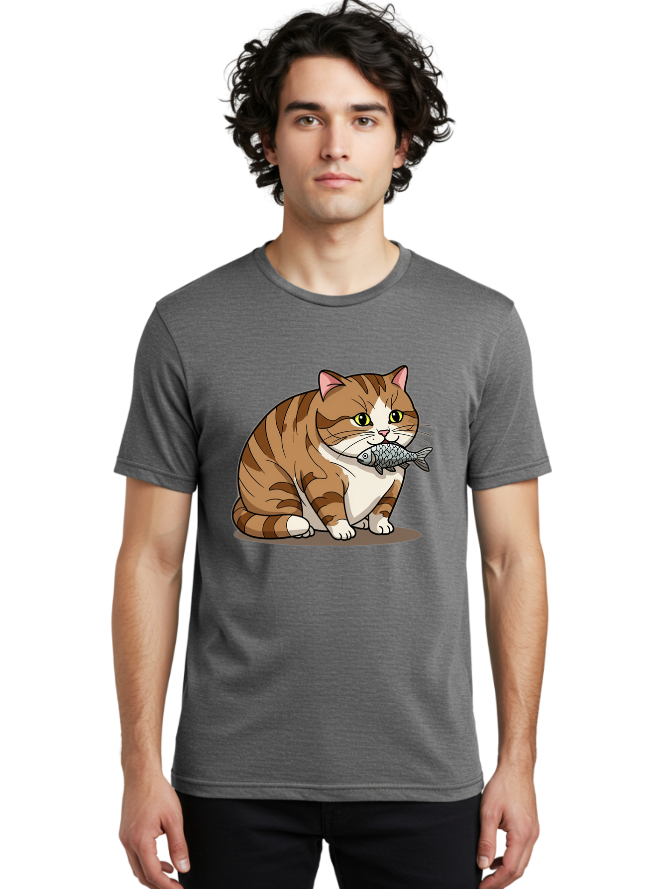 Cat-With-Fish-5 Men'S Graphic Tee, 100% Cotton, Comfortable Casual Summer Wear, Machine Washable, Vintage Camera, Old Camera, Antique Camera, Black Camera, Classic Photography, Photography Equipment, Nostalgic Device, Film Camera, Camera Art Bal993