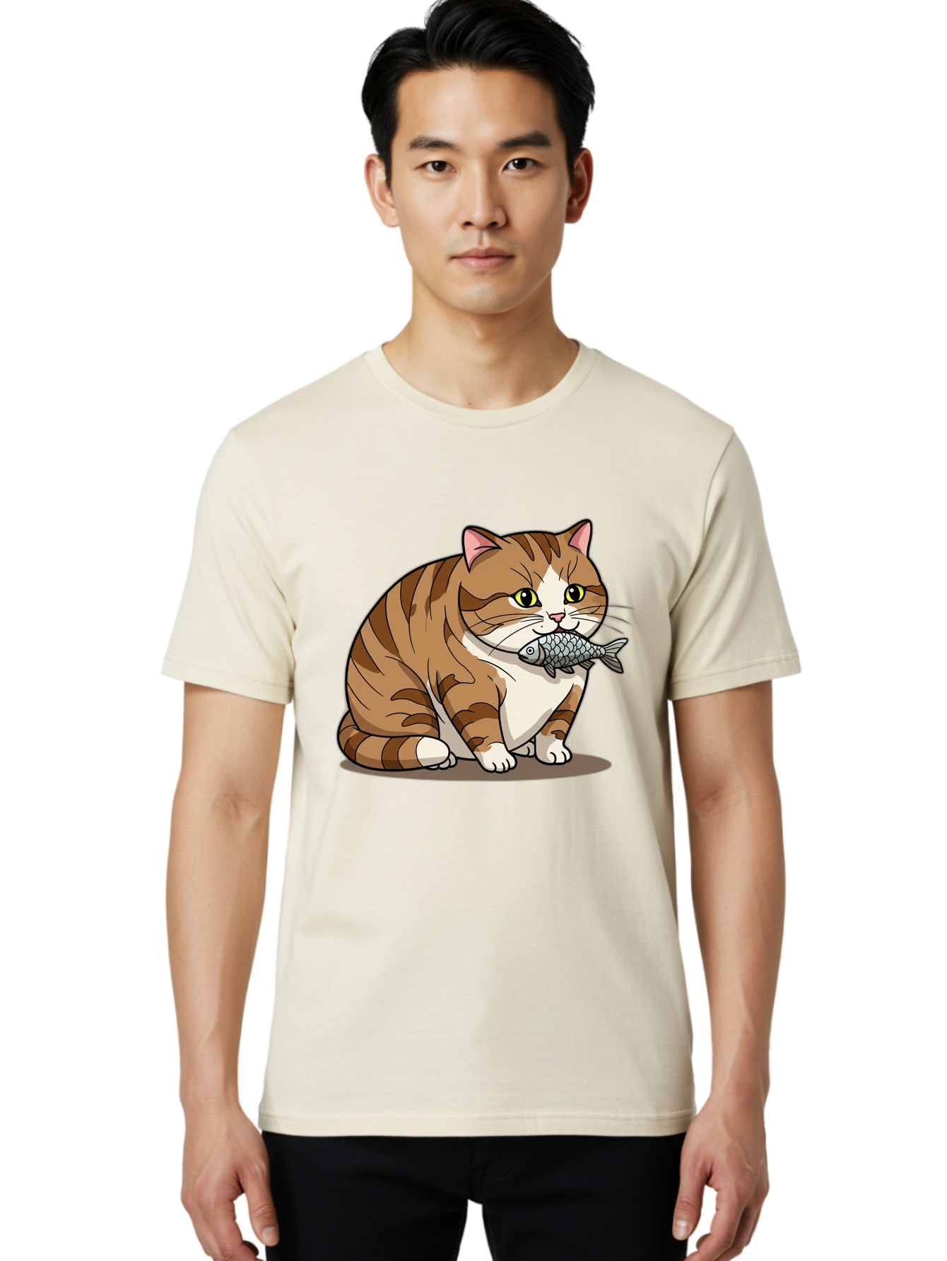 Cat-With-Fish-5 Men'S Graphic Tee, 100% Cotton, Comfortable Casual Summer Wear, Machine Washable, Vintage Camera, Old Camera, Antique Camera, Black Camera, Classic Photography, Photography Equipment, Nostalgic Device, Film Camera, Camera Art Bal993