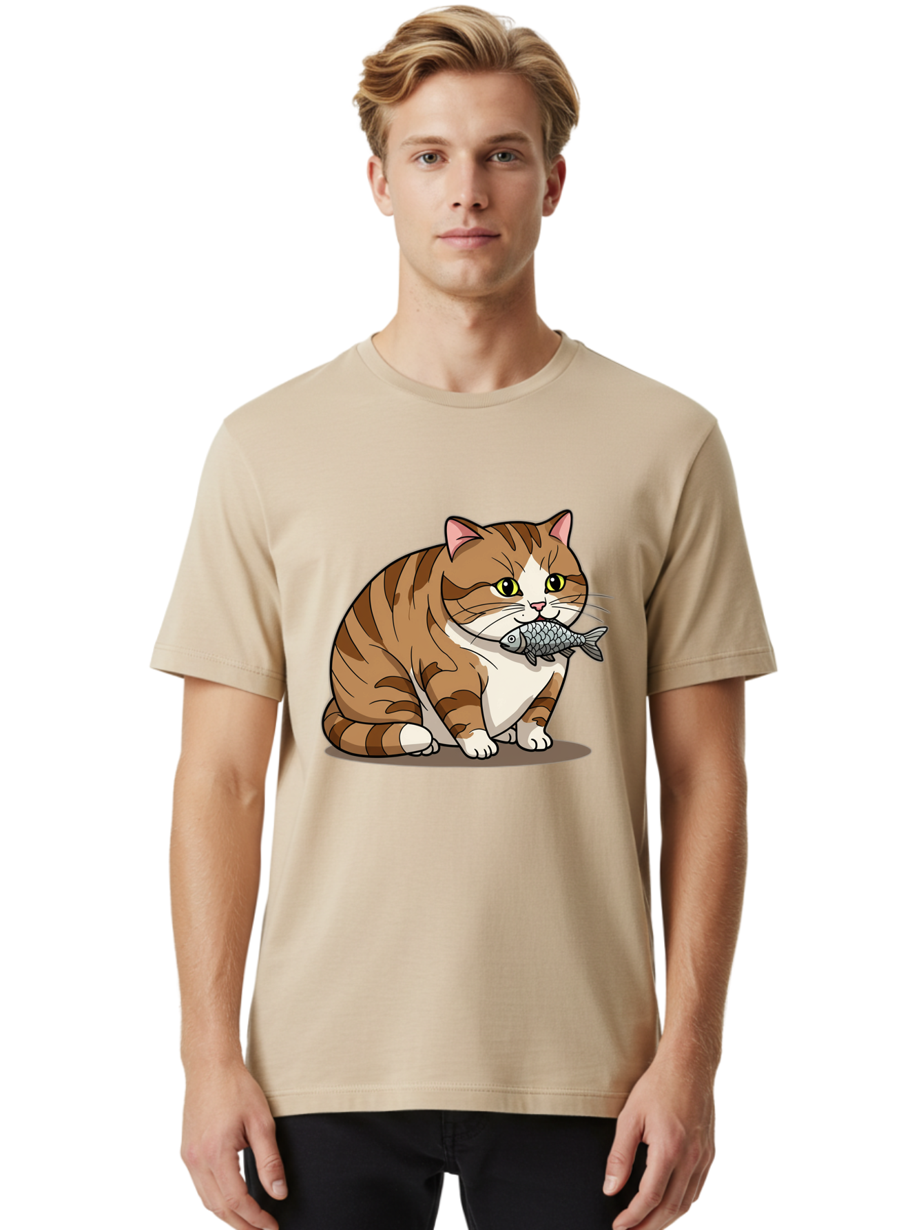Cat-With-Fish-5 Men'S Graphic Tee, 100% Cotton, Comfortable Casual Summer Wear, Machine Washable, Vintage Camera, Old Camera, Antique Camera, Black Camera, Classic Photography, Photography Equipment, Nostalgic Device, Film Camera, Camera Art Bal993
