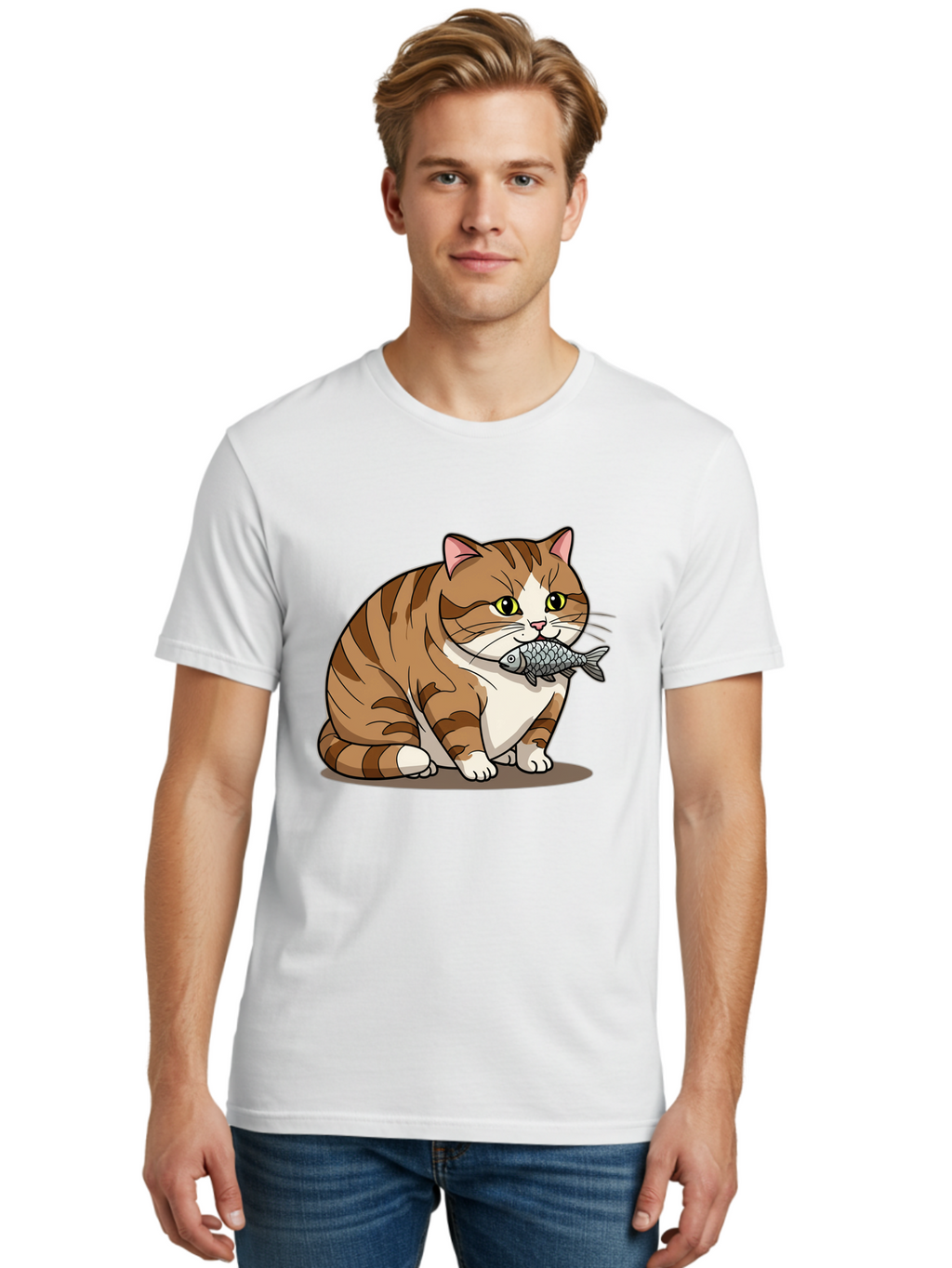 Cat-With-Fish-5 Men'S Graphic Tee, 100% Cotton, Comfortable Casual Summer Wear, Machine Washable, Vintage Camera, Old Camera, Antique Camera, Black Camera, Classic Photography, Photography Equipment, Nostalgic Device, Film Camera, Camera Art Bal993