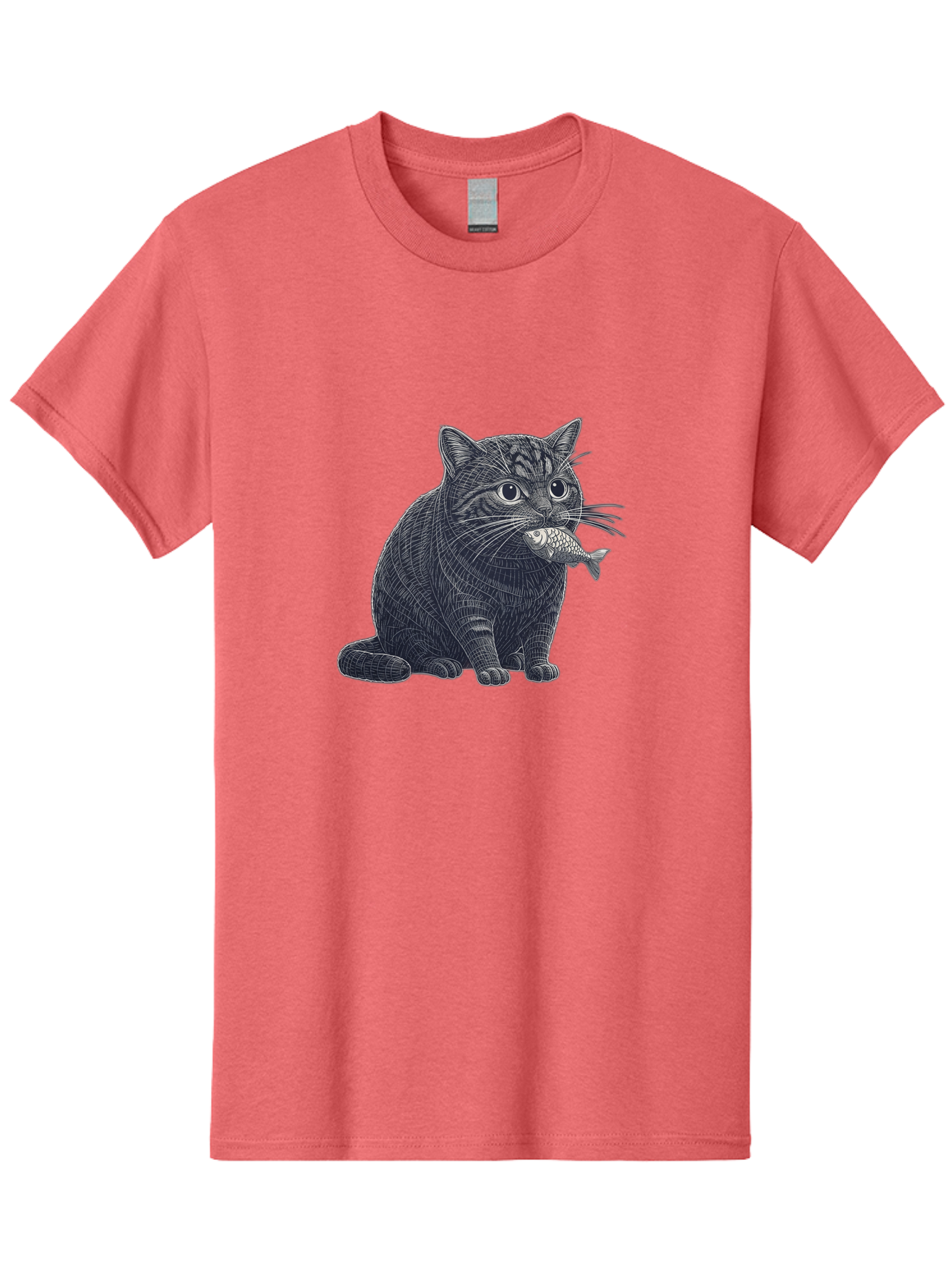 Cat-With-Fish-6 Men'S Graphic Tee, 100% Cotton, Comfortable Casual Summer Wear, Machine Washable, Vintage Camera, Old Camera, Antique Camera, Black Camera, Classic Photography, Photography Equipment, Nostalgic Device, Film Camera, Camera Art Bal994