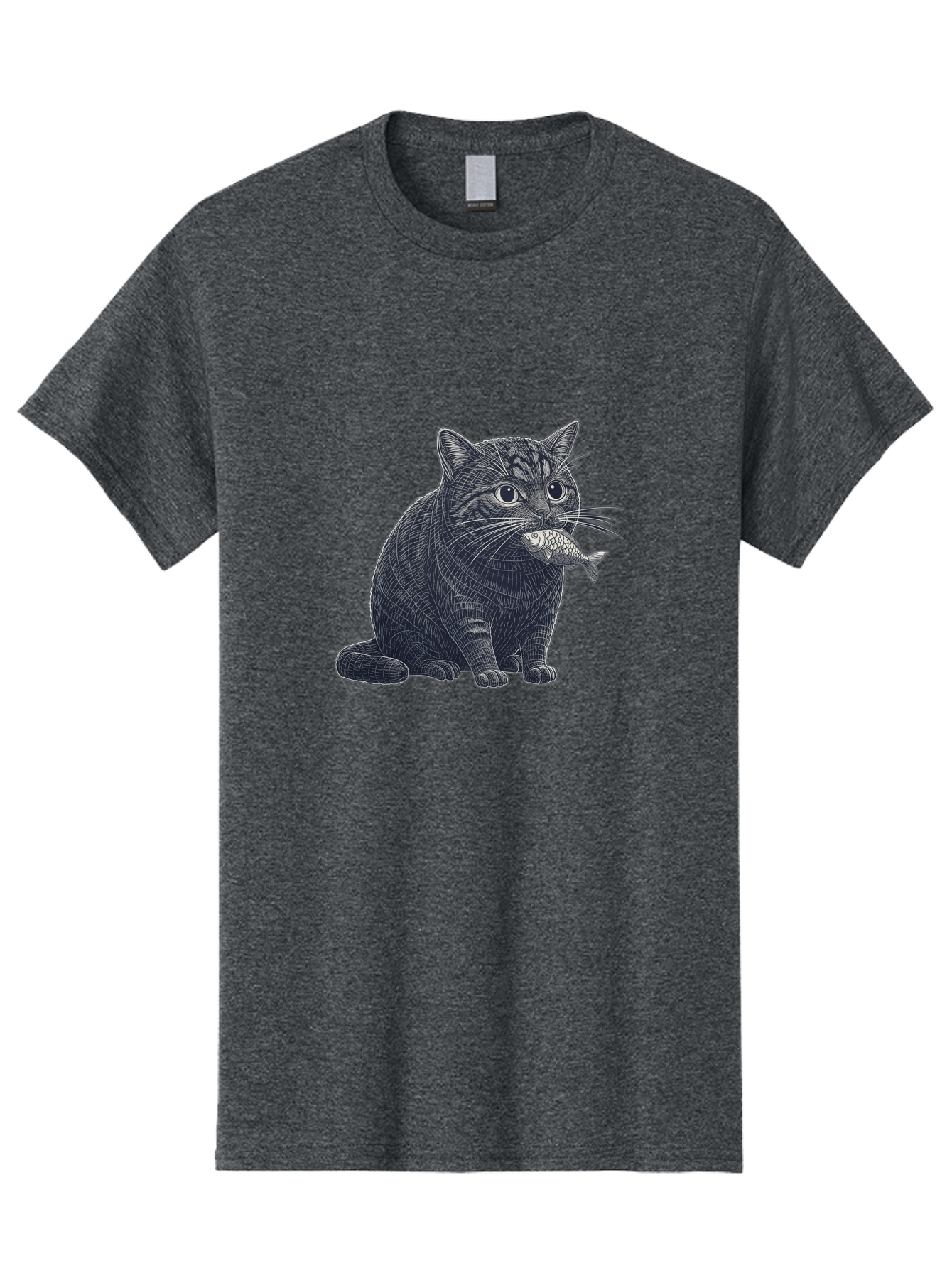 Cat-With-Fish-6 Men'S Graphic Tee, 100% Cotton, Comfortable Casual Summer Wear, Machine Washable, Vintage Camera, Old Camera, Antique Camera, Black Camera, Classic Photography, Photography Equipment, Nostalgic Device, Film Camera, Camera Art Bal994