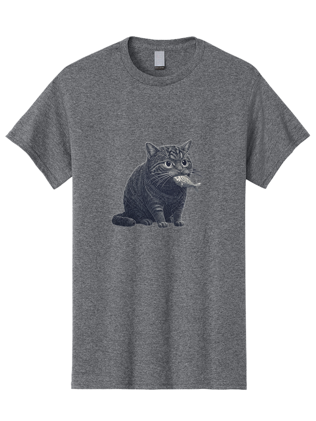 Cat-With-Fish-6 Men'S Graphic Tee, 100% Cotton, Comfortable Casual Summer Wear, Machine Washable, Vintage Camera, Old Camera, Antique Camera, Black Camera, Classic Photography, Photography Equipment, Nostalgic Device, Film Camera, Camera Art Bal994
