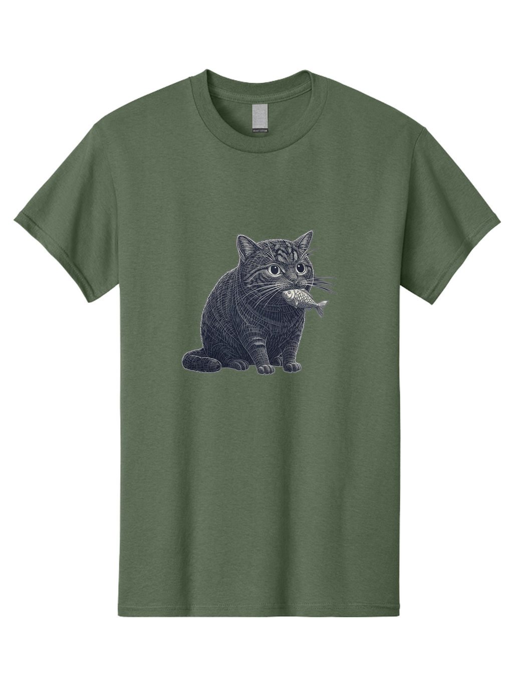 Cat-With-Fish-6 Men'S Graphic Tee, 100% Cotton, Comfortable Casual Summer Wear, Machine Washable, Vintage Camera, Old Camera, Antique Camera, Black Camera, Classic Photography, Photography Equipment, Nostalgic Device, Film Camera, Camera Art Bal994