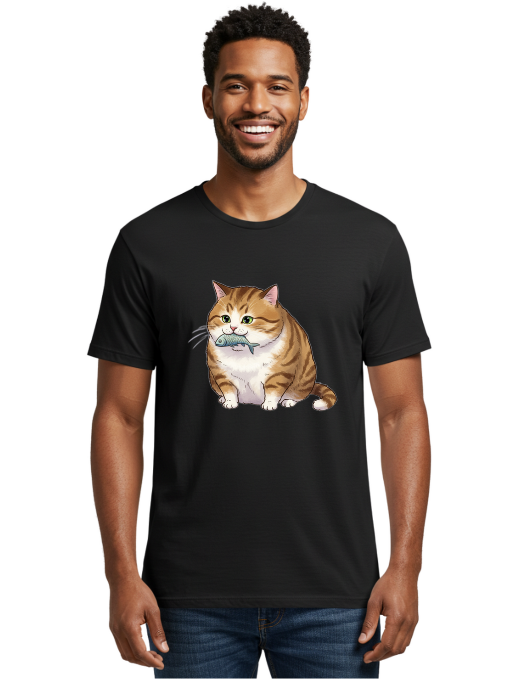 Cat-With-Fish-7 Men'S Graphic Tee, 100% Cotton, Comfortable Casual Summer Wear, Machine Washable, Vintage Camera, Old Camera, Antique Camera, Black Camera, Classic Photography, Photography Equipment, Nostalgic Device, Film Camera, Camera Art Bal995