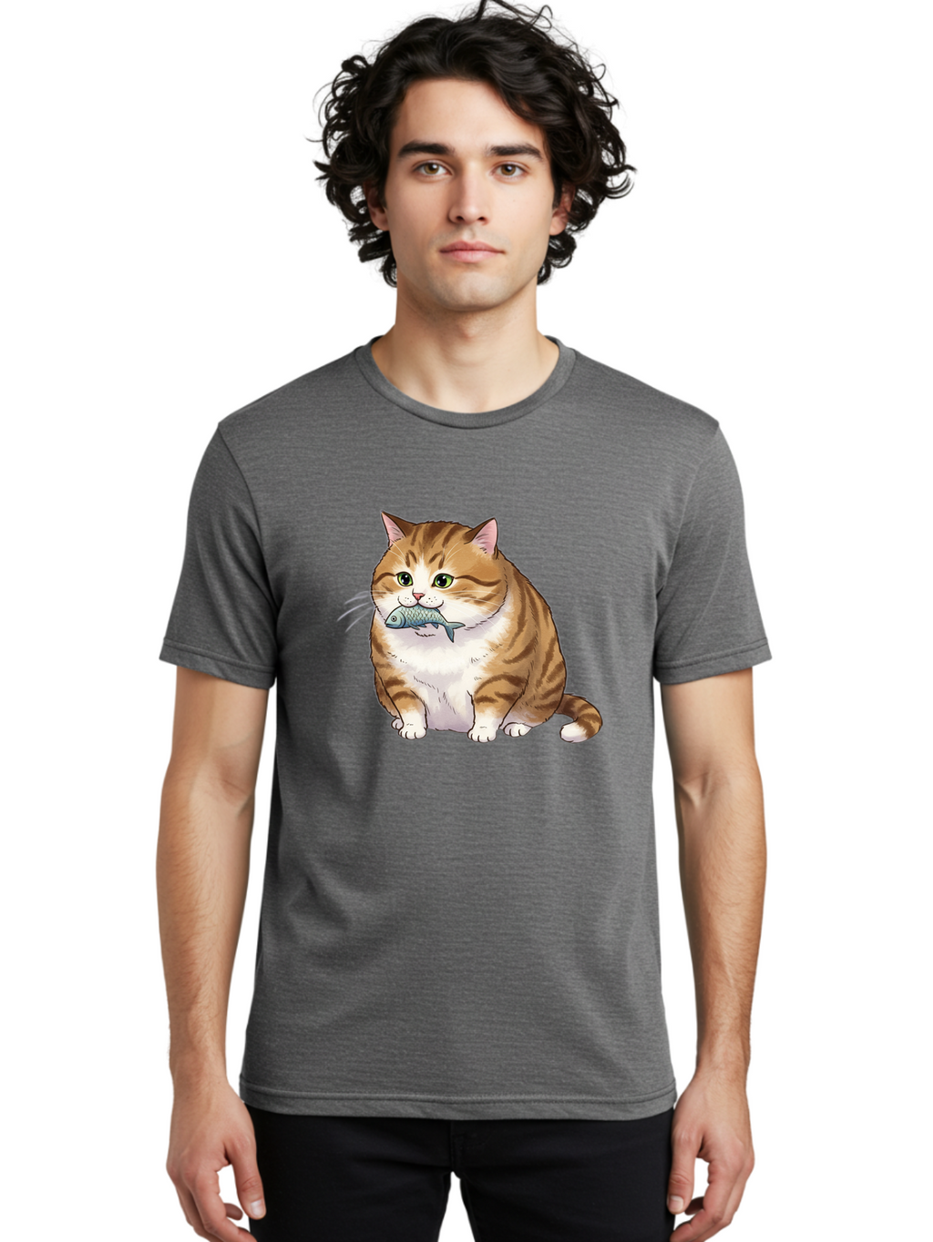 Cat-With-Fish-7 Men'S Graphic Tee, 100% Cotton, Comfortable Casual Summer Wear, Machine Washable, Vintage Camera, Old Camera, Antique Camera, Black Camera, Classic Photography, Photography Equipment, Nostalgic Device, Film Camera, Camera Art Bal995