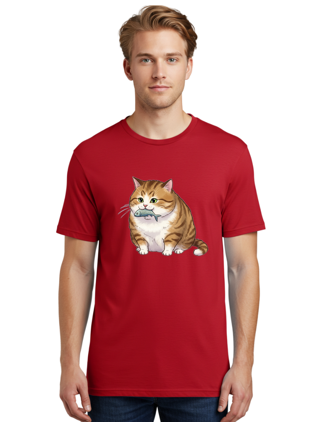 Cat-With-Fish-7 Men'S Graphic Tee, 100% Cotton, Comfortable Casual Summer Wear, Machine Washable, Vintage Camera, Old Camera, Antique Camera, Black Camera, Classic Photography, Photography Equipment, Nostalgic Device, Film Camera, Camera Art Bal995