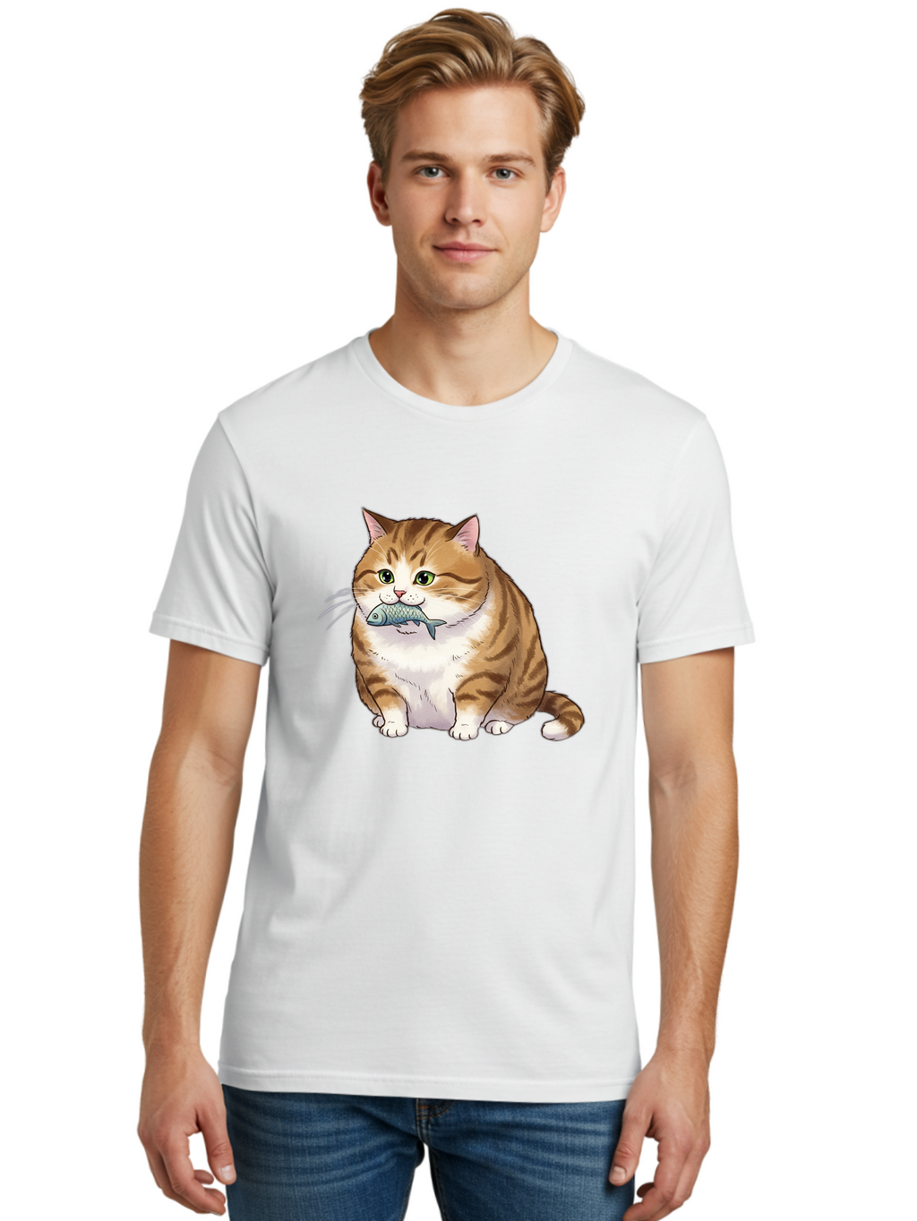Cat-With-Fish-7 Men'S Graphic Tee, 100% Cotton, Comfortable Casual Summer Wear, Machine Washable, Vintage Camera, Old Camera, Antique Camera, Black Camera, Classic Photography, Photography Equipment, Nostalgic Device, Film Camera, Camera Art Bal995
